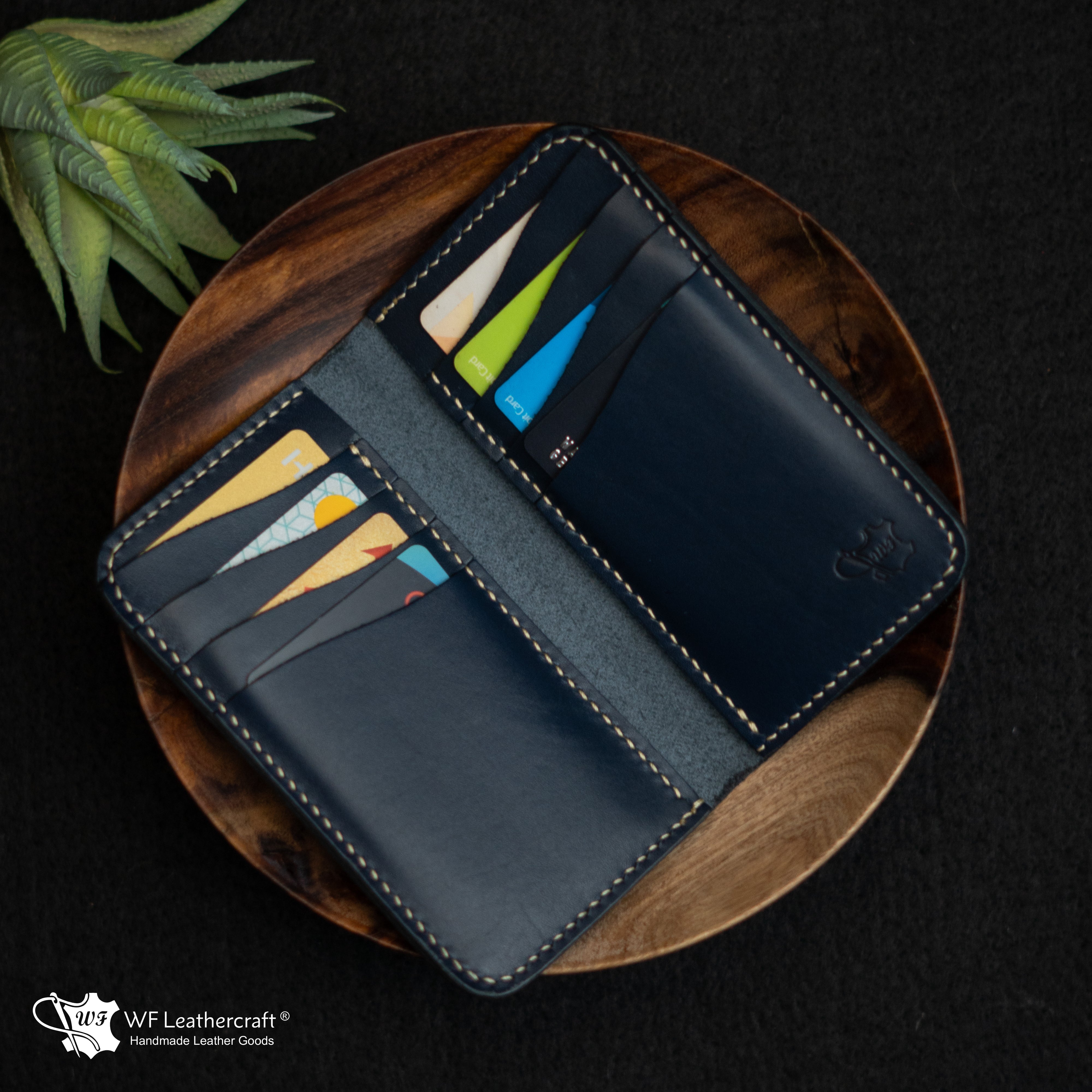 No. 102 bifold mini long wallet (Blue color )