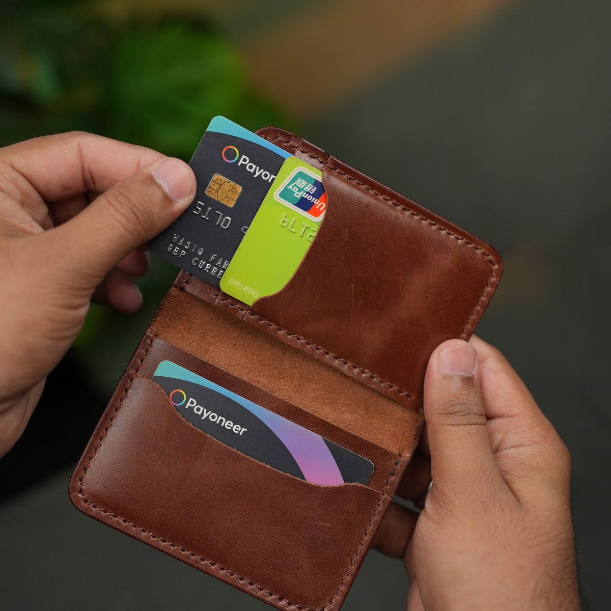 No. 120 Bifold Leather wallet Brown Color