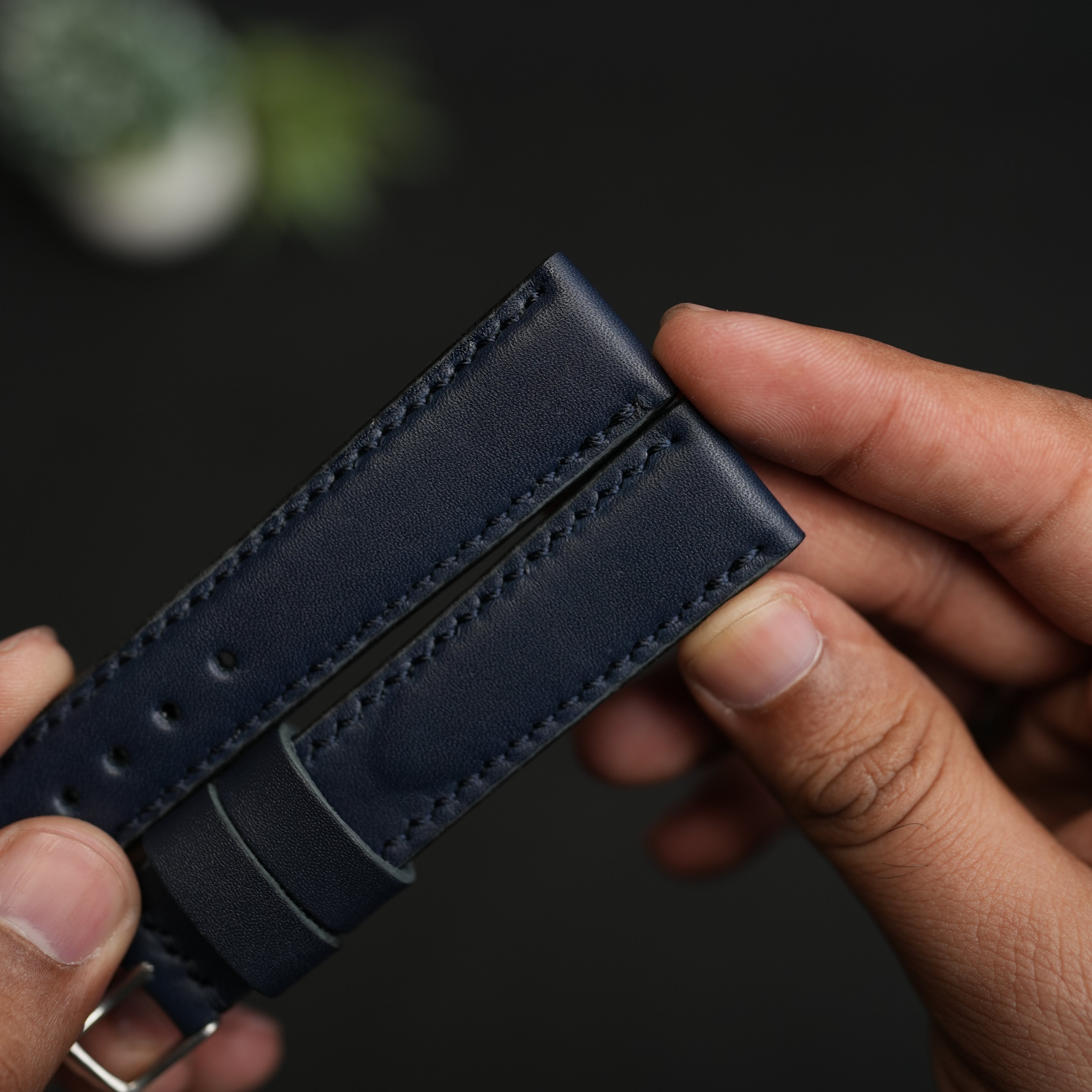 LEATHER WATCH STRAPS BLUE COLOR FULLY PADDED