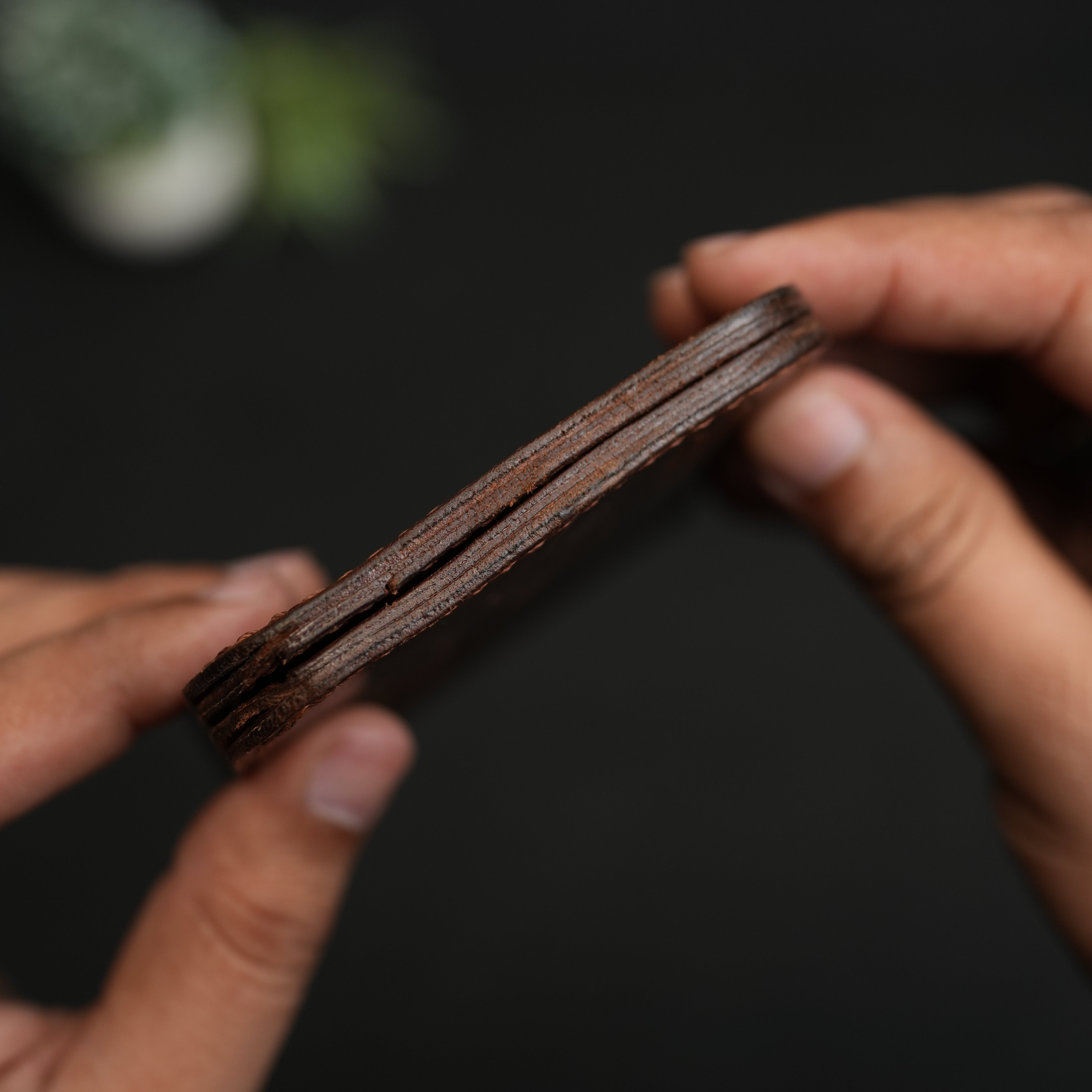 No. 55 claasic full stitshing Dark Brown color