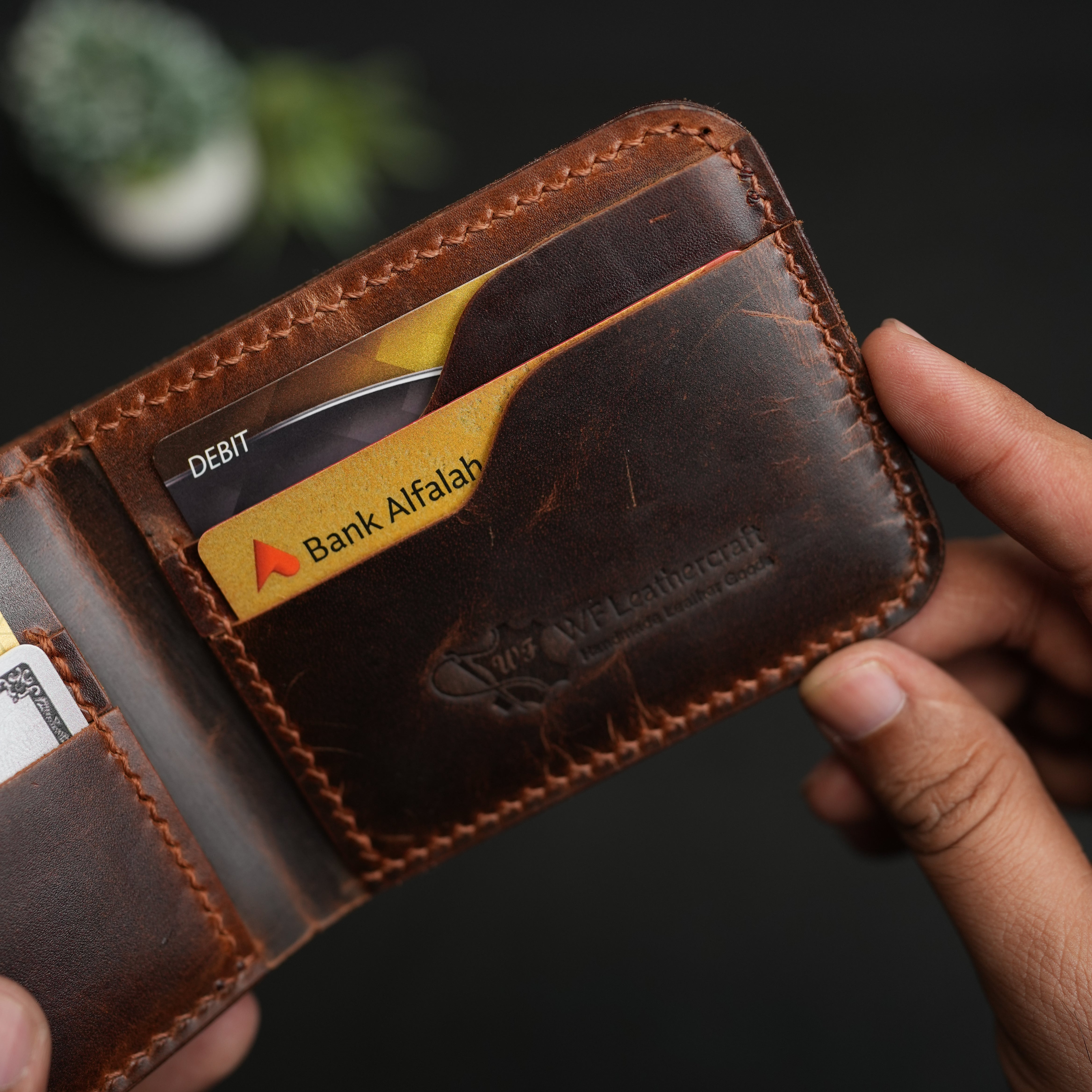 No. 55 claasic full stitshing Dark Brown color