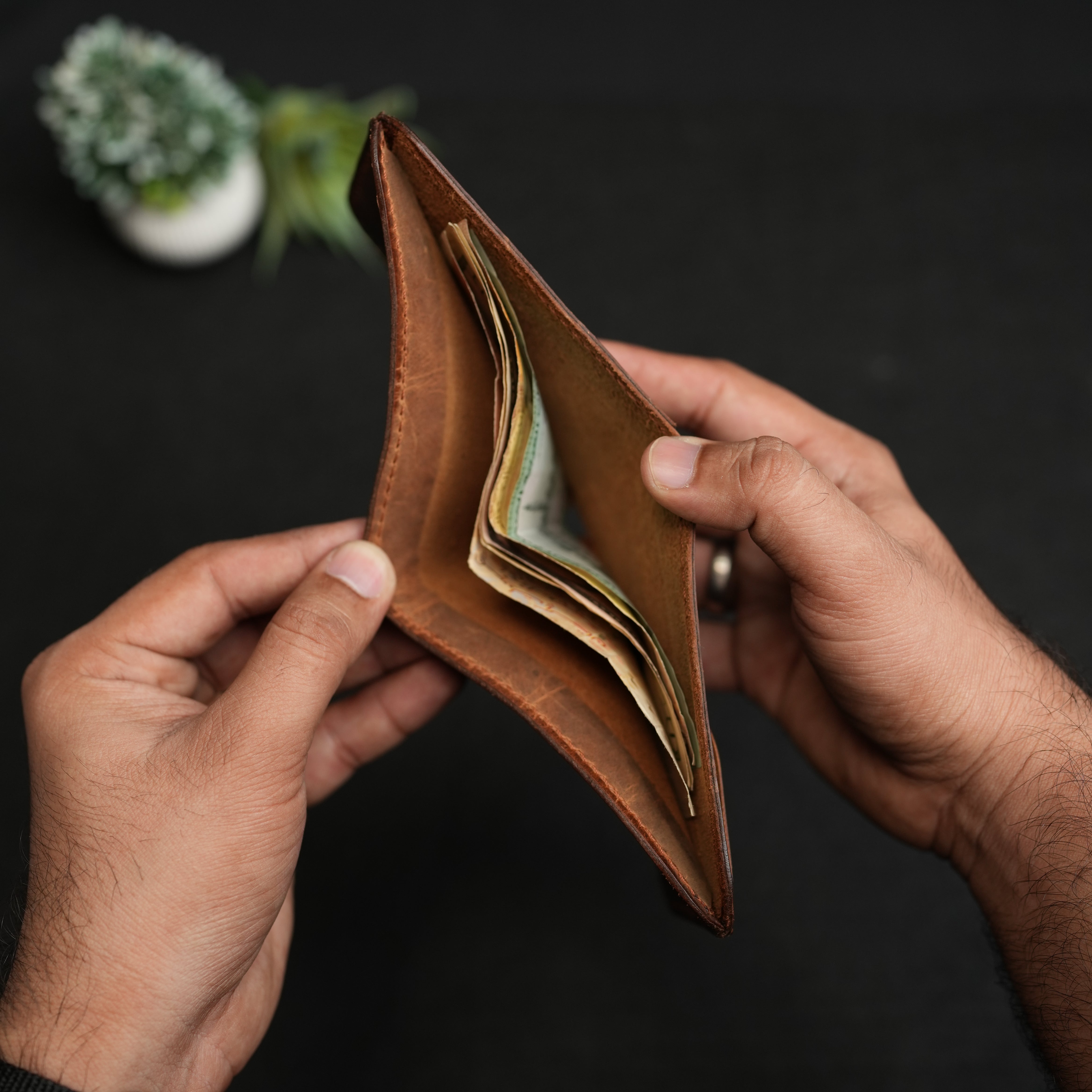 No. 55 claasic full stitshing Dark Brown color