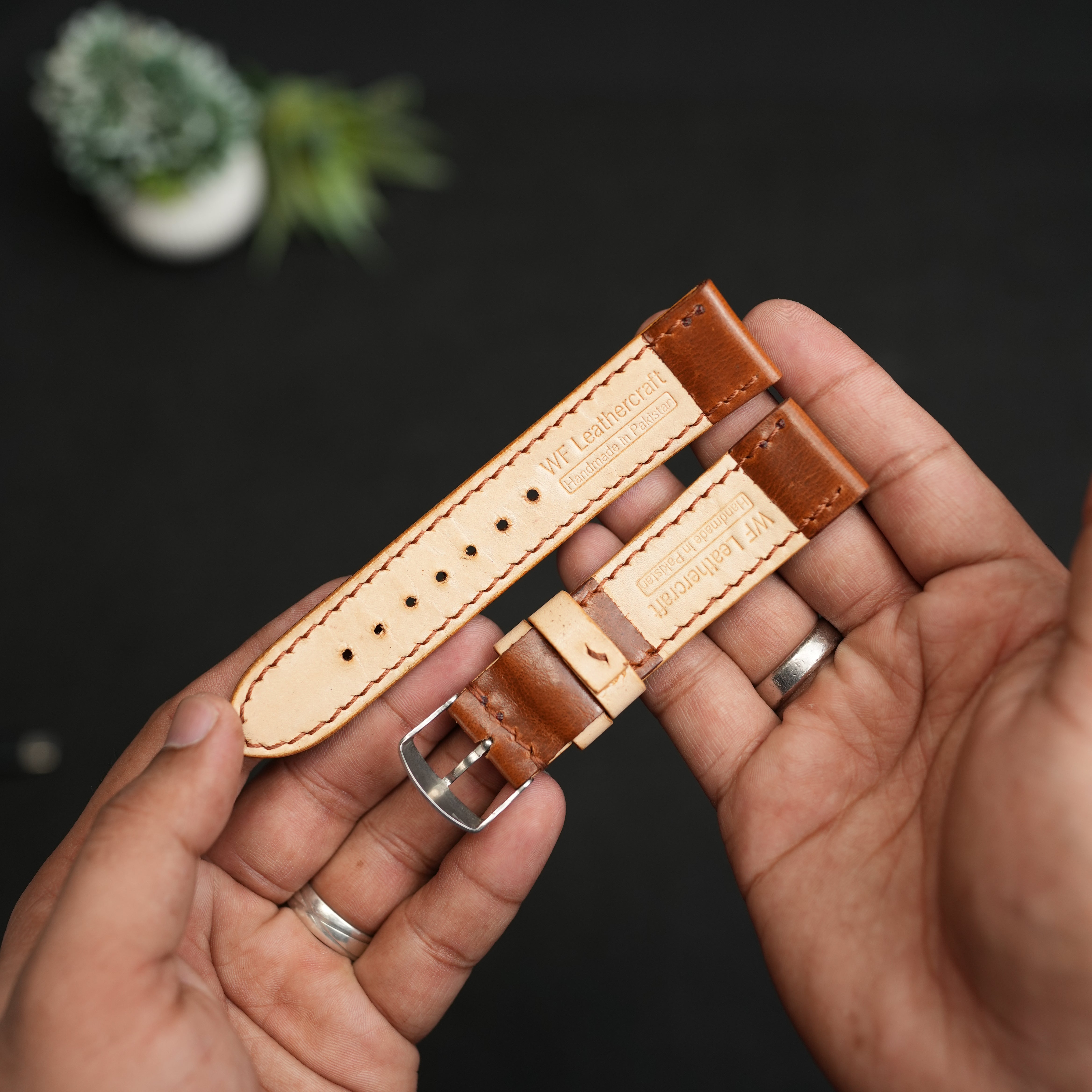 LEATHER WATCH STRAPS TAN COLOR FULLY PADDED