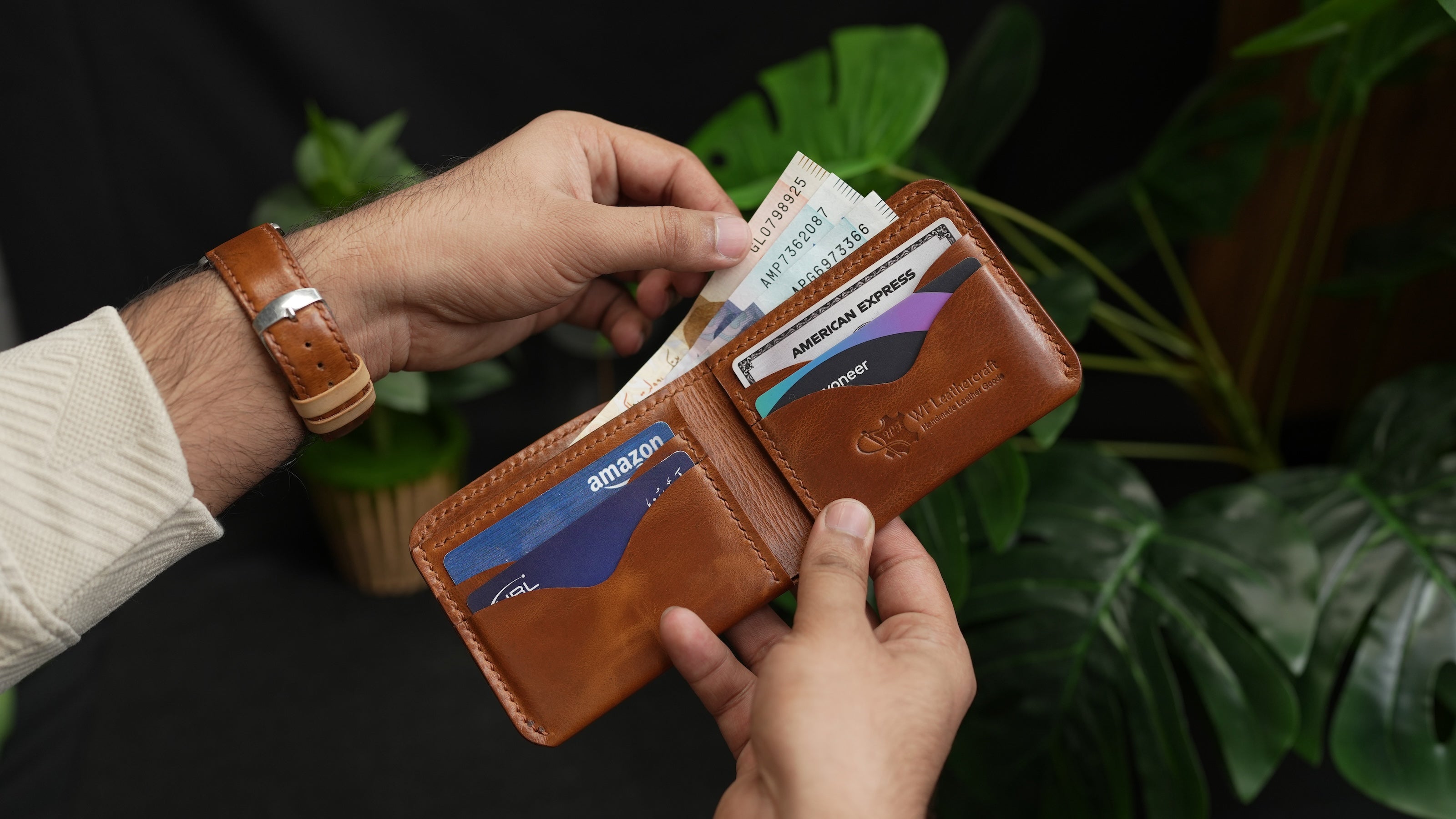 vintage brown leather wallet