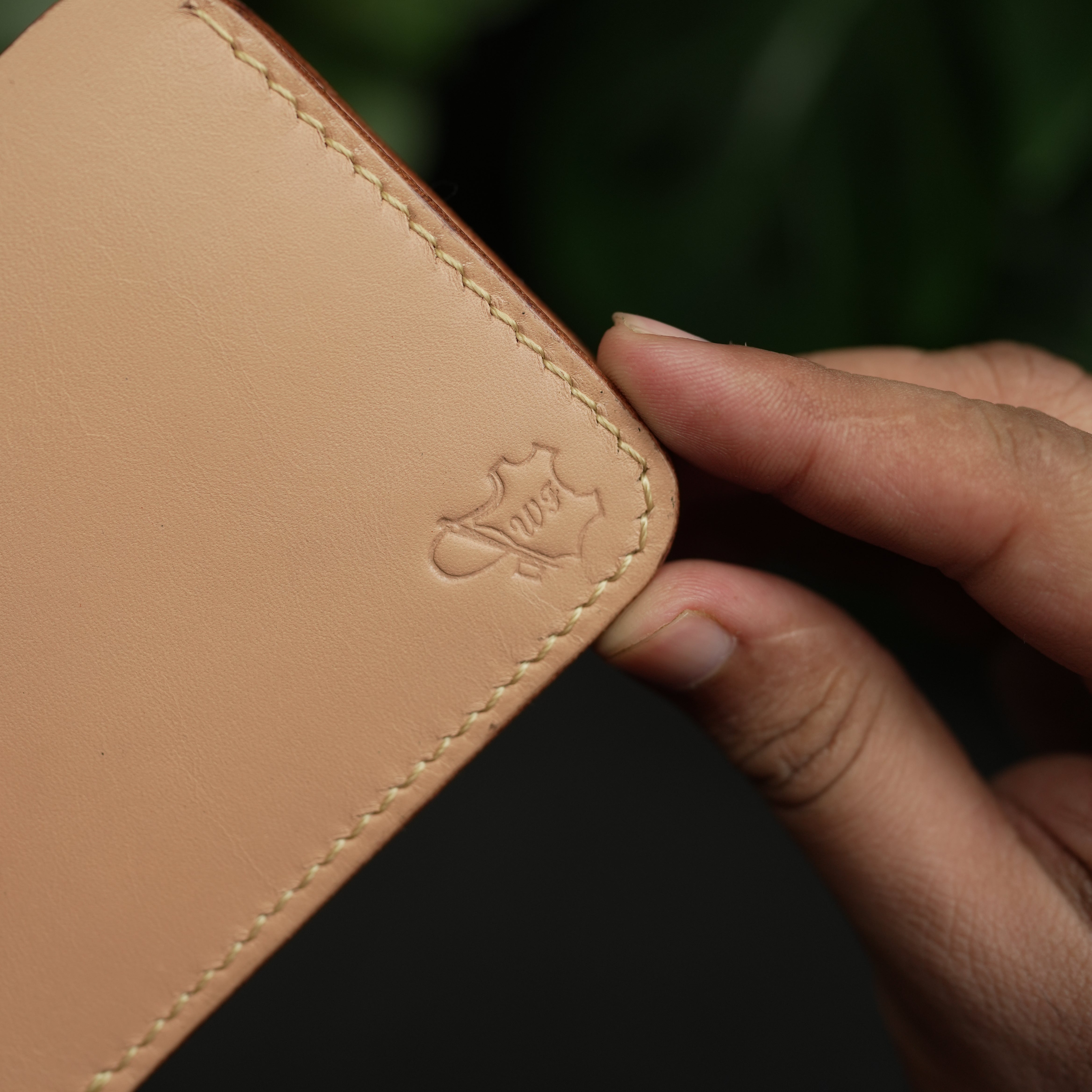 No.55 classic leather wallet natural vegtan