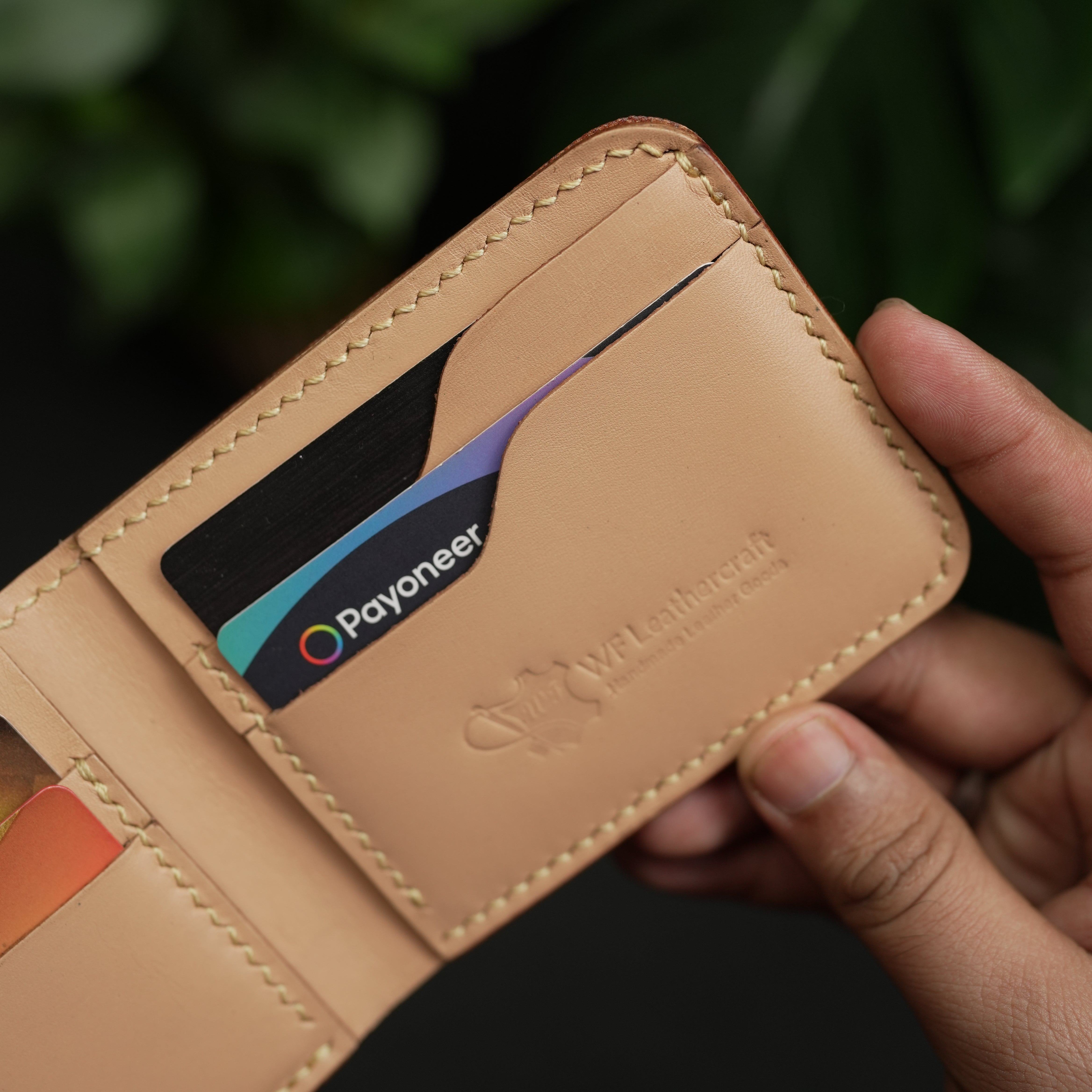 No.55 classic leather wallet natural vegtan