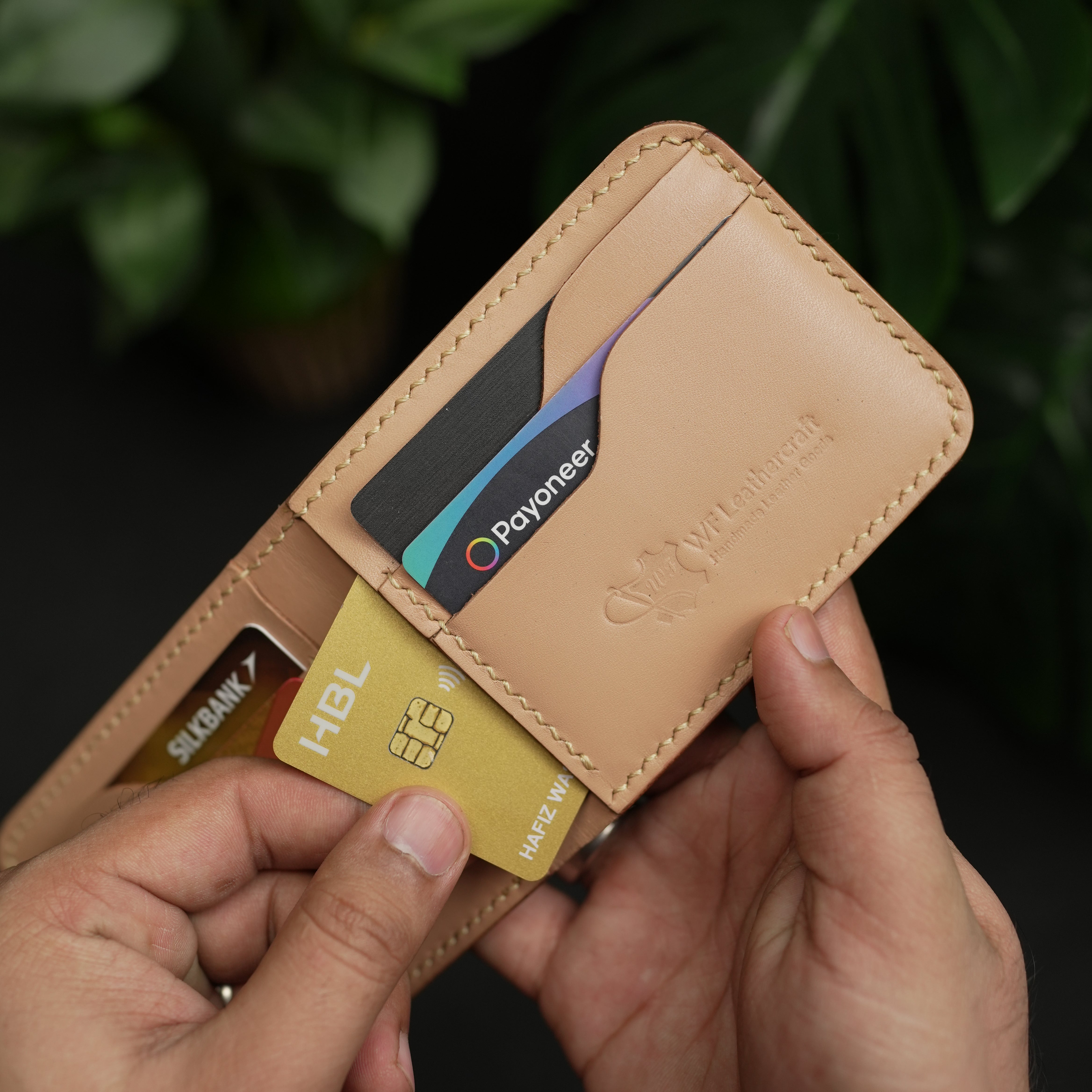 No.55 classic leather wallet natural vegtan