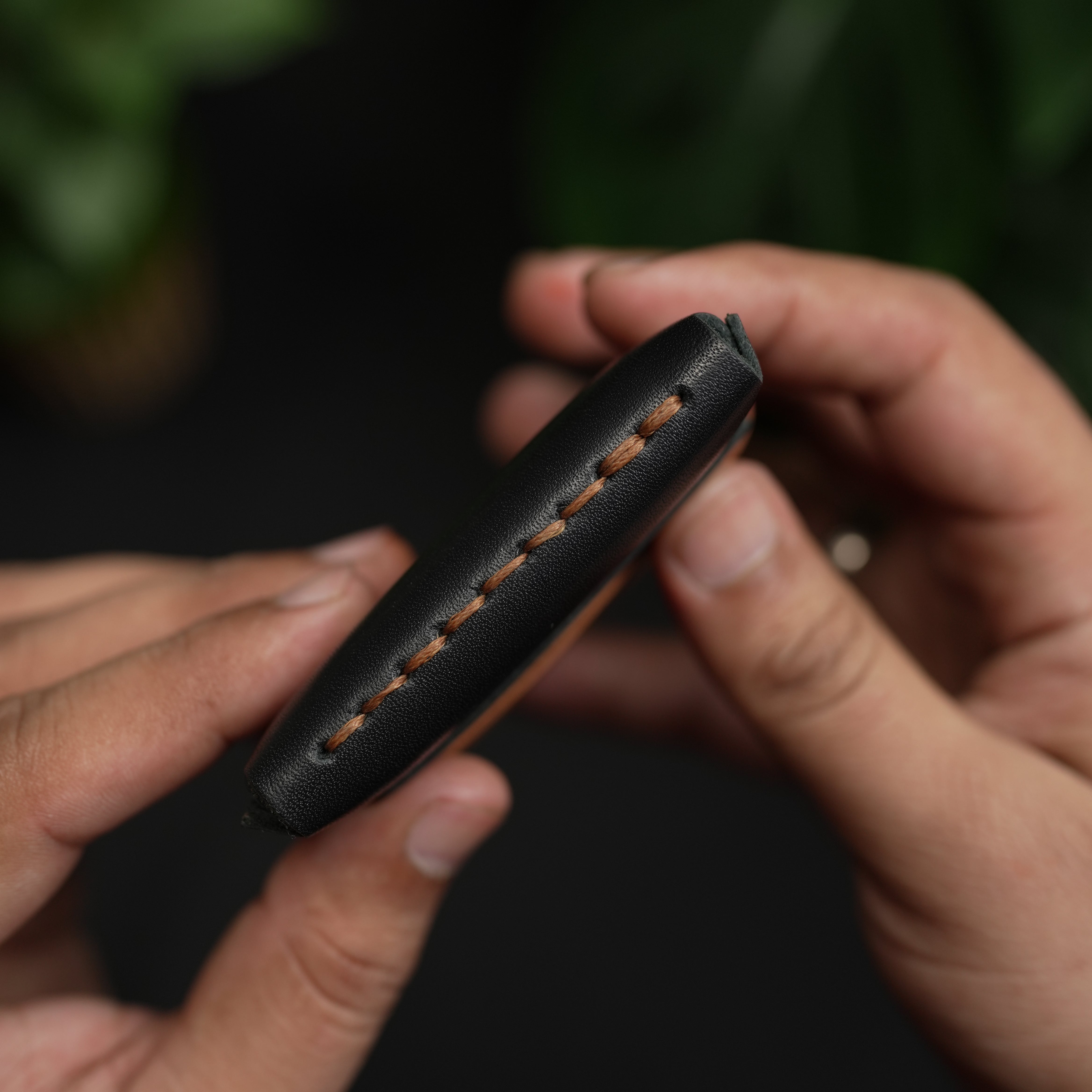 No. 101 All in one Card wallet Black with tan color