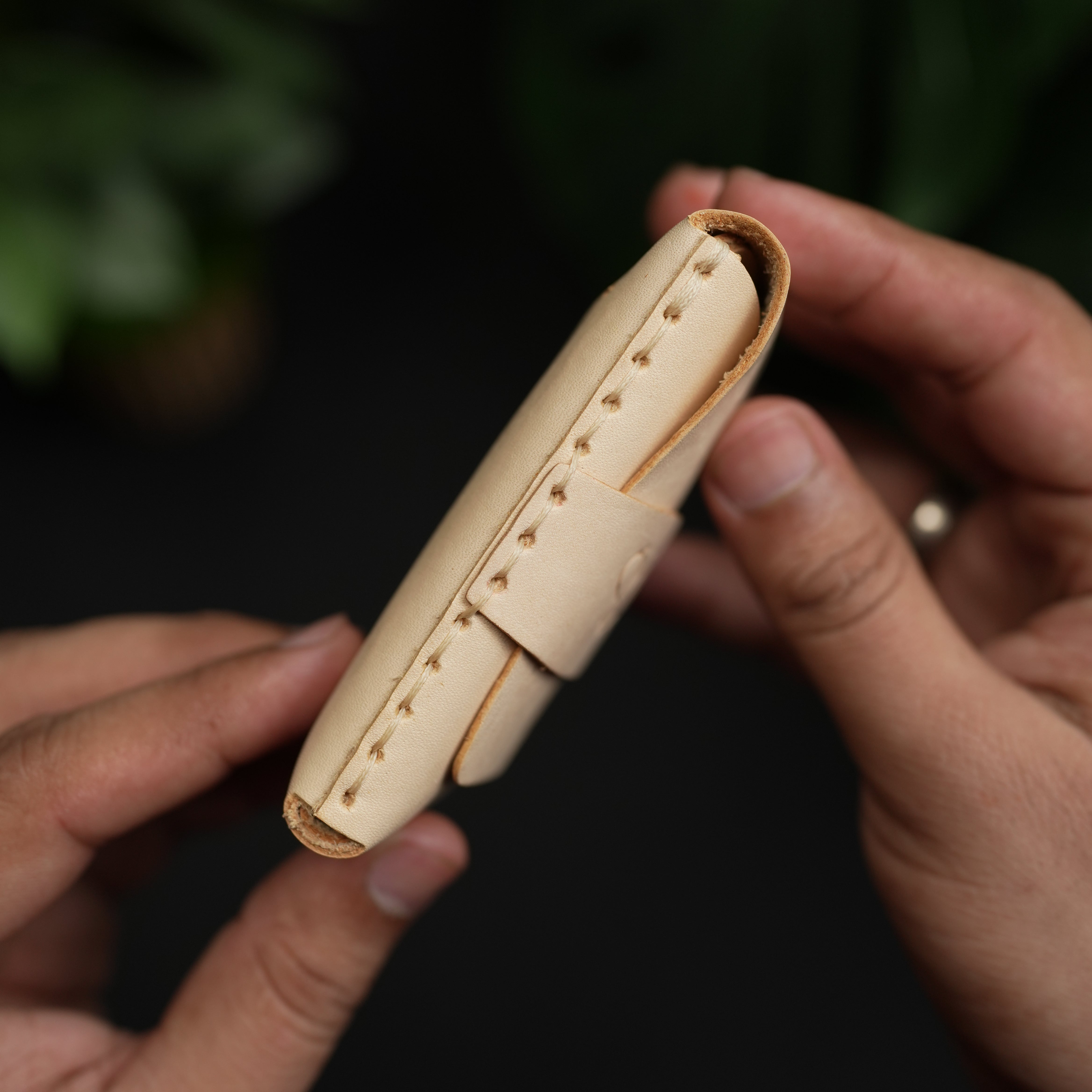 No. 101 All in one Card wallet natural vegtan leather