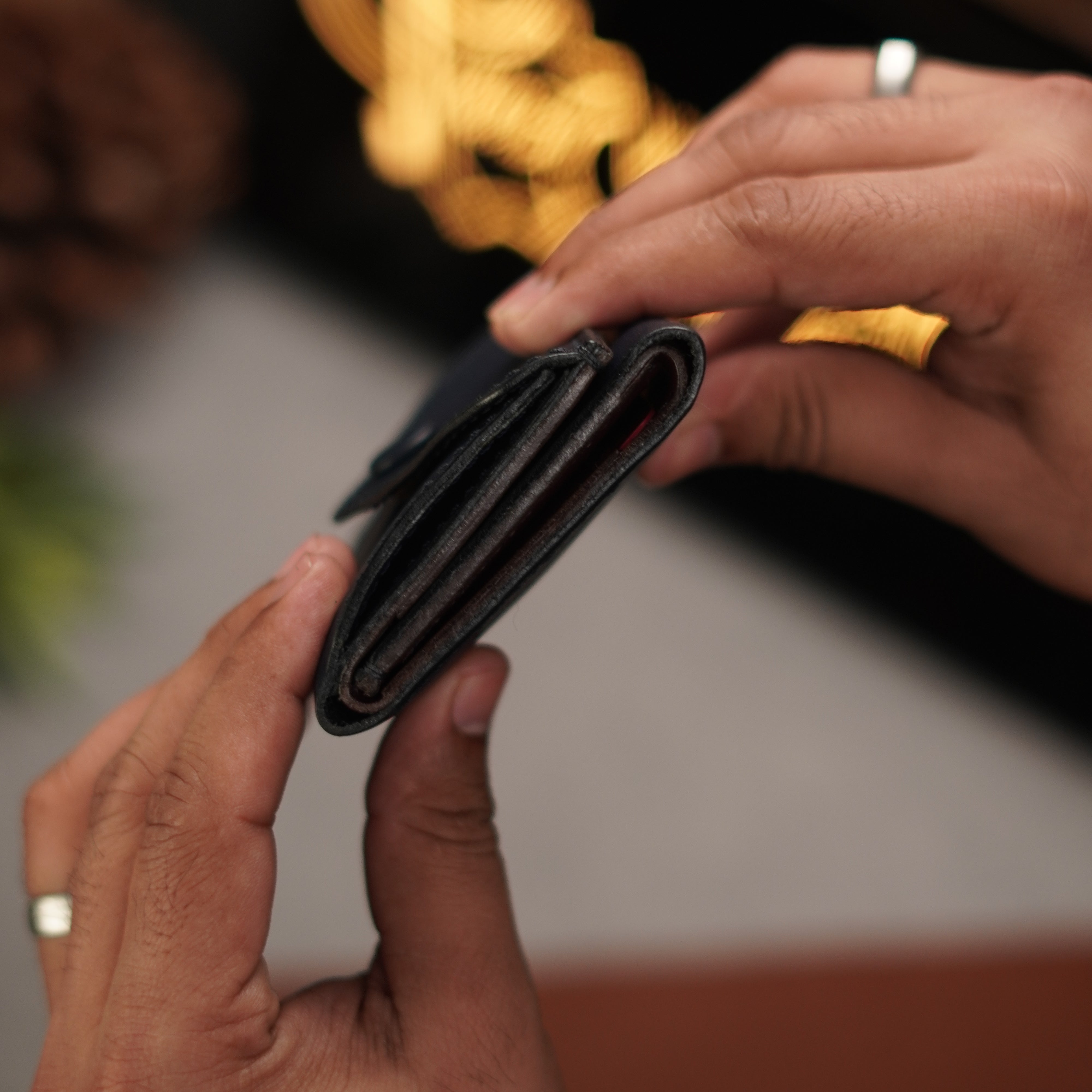 No. 105 trifold luxury wallet Blue with burgandy