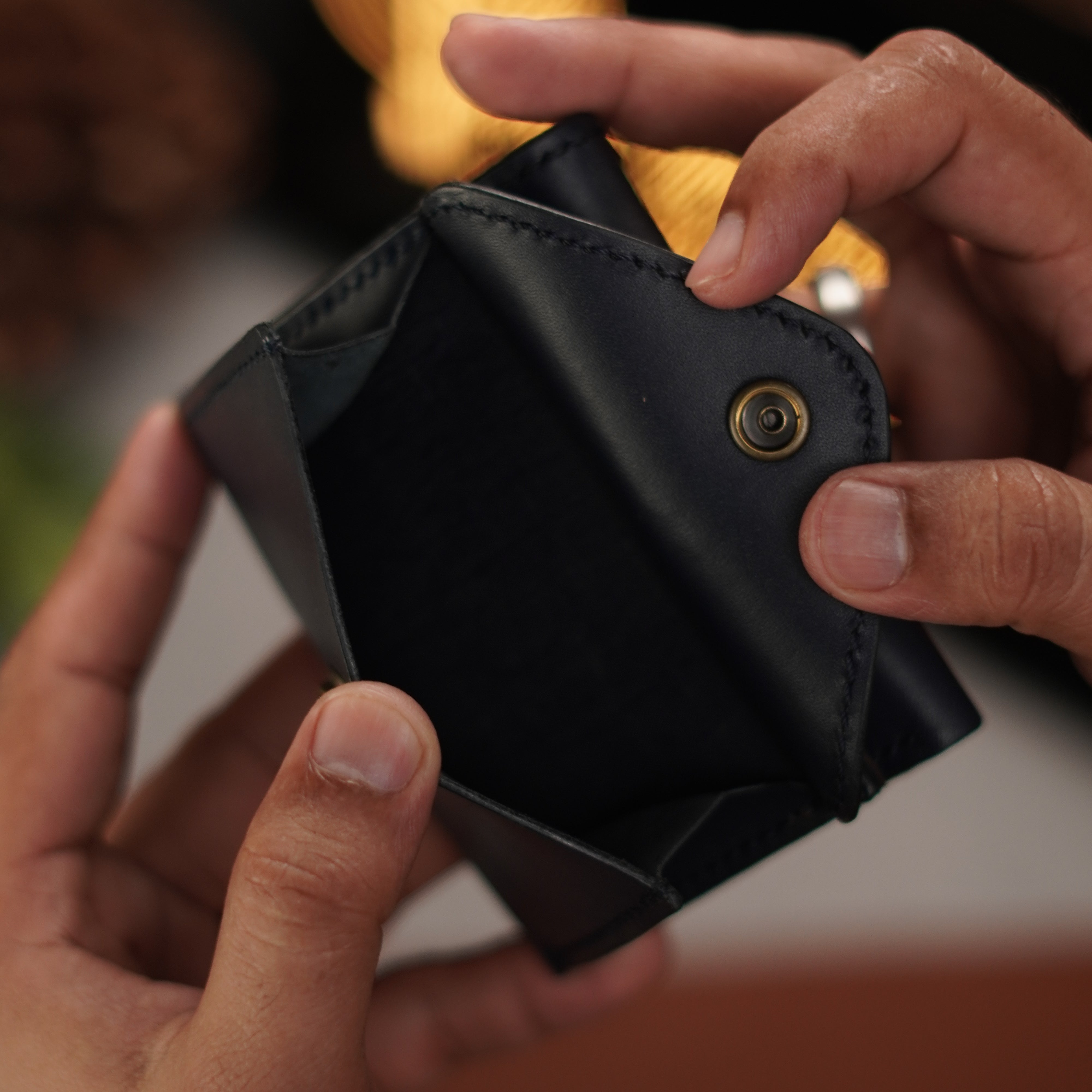 No. 105 trifold luxury wallet Blue with burgandy