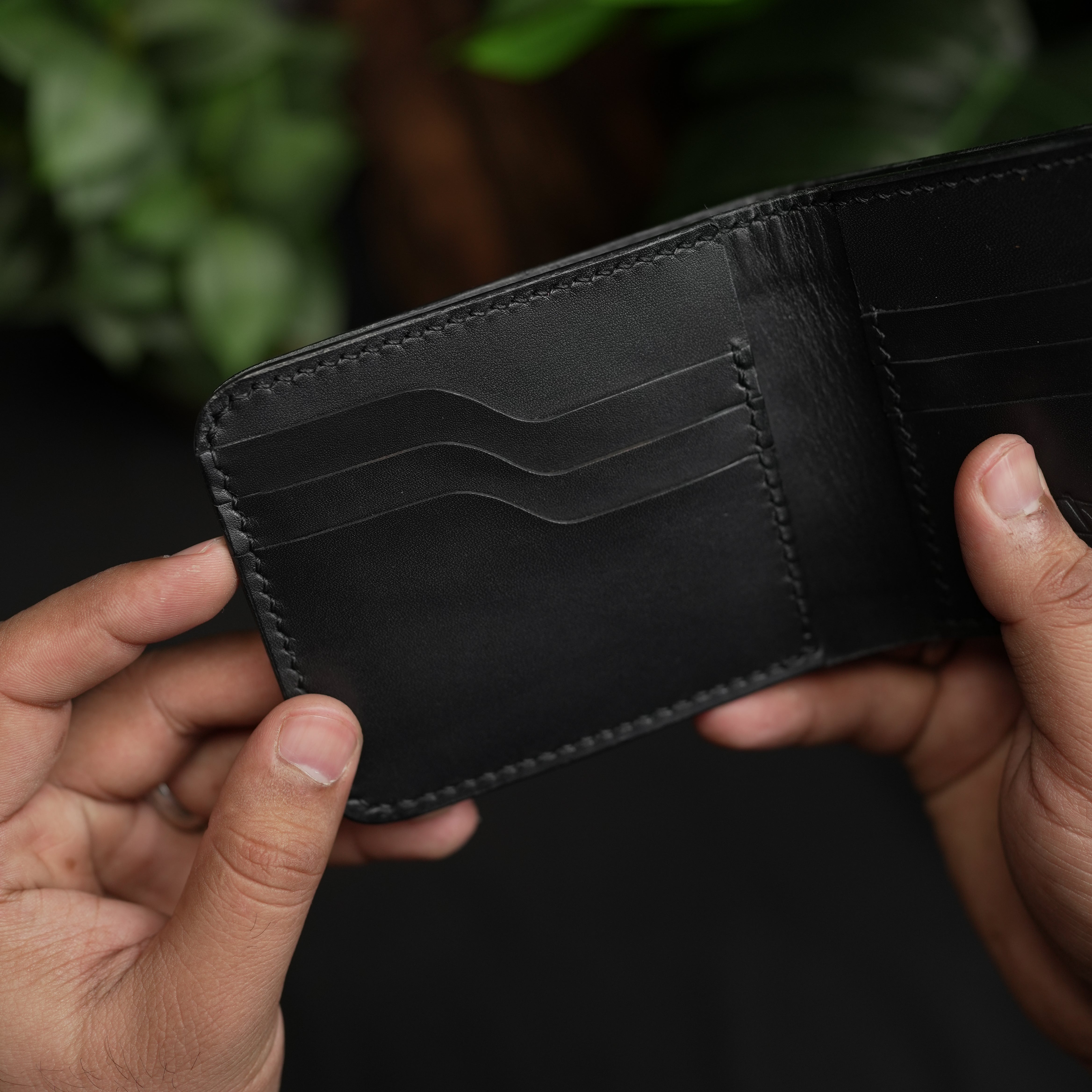 No.55 Pro claasic full optianl Leather wallet Full Black