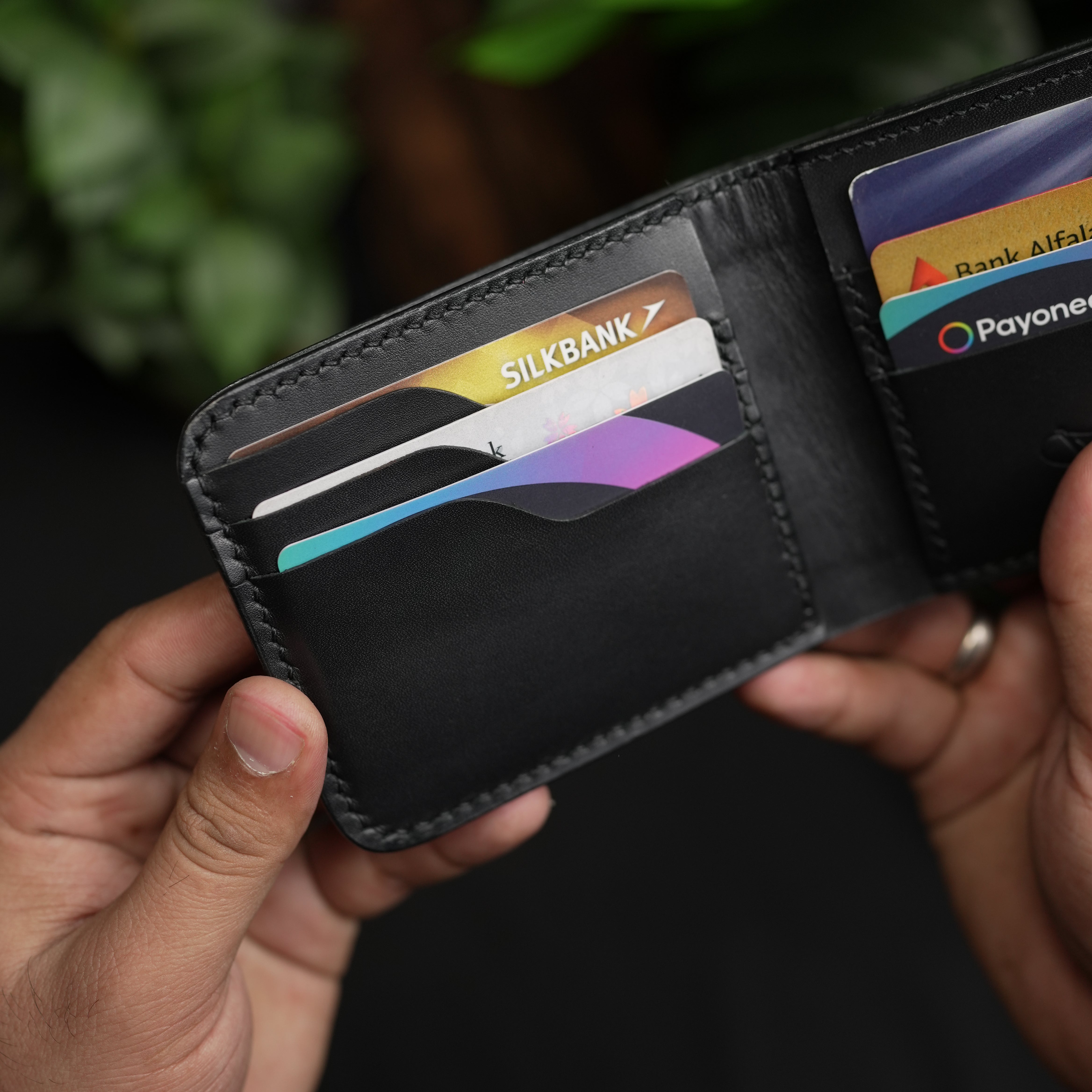 No.55 Pro claasic full optianl Leather wallet Full Black