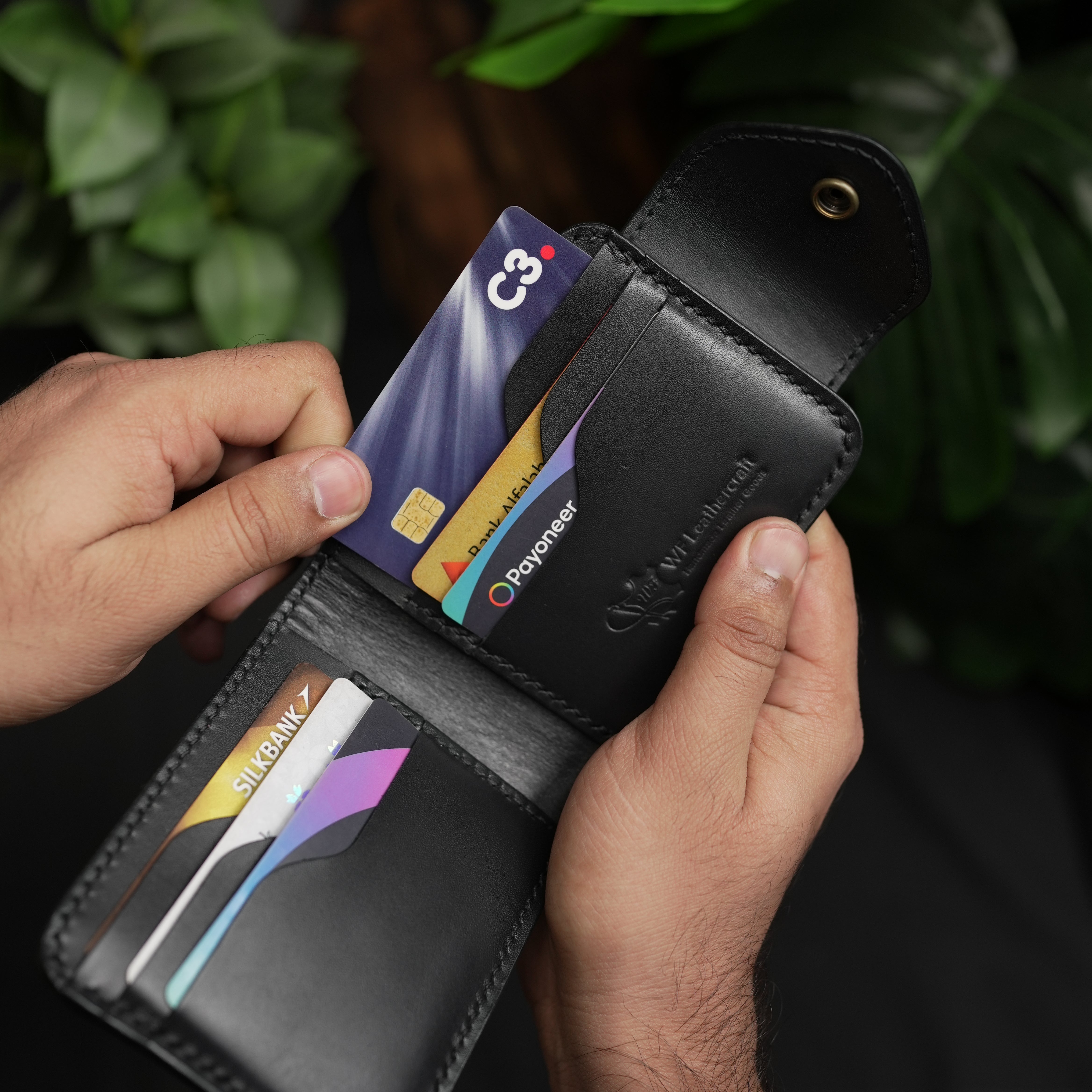 No.55 Pro claasic full optianl Leather wallet Full Black