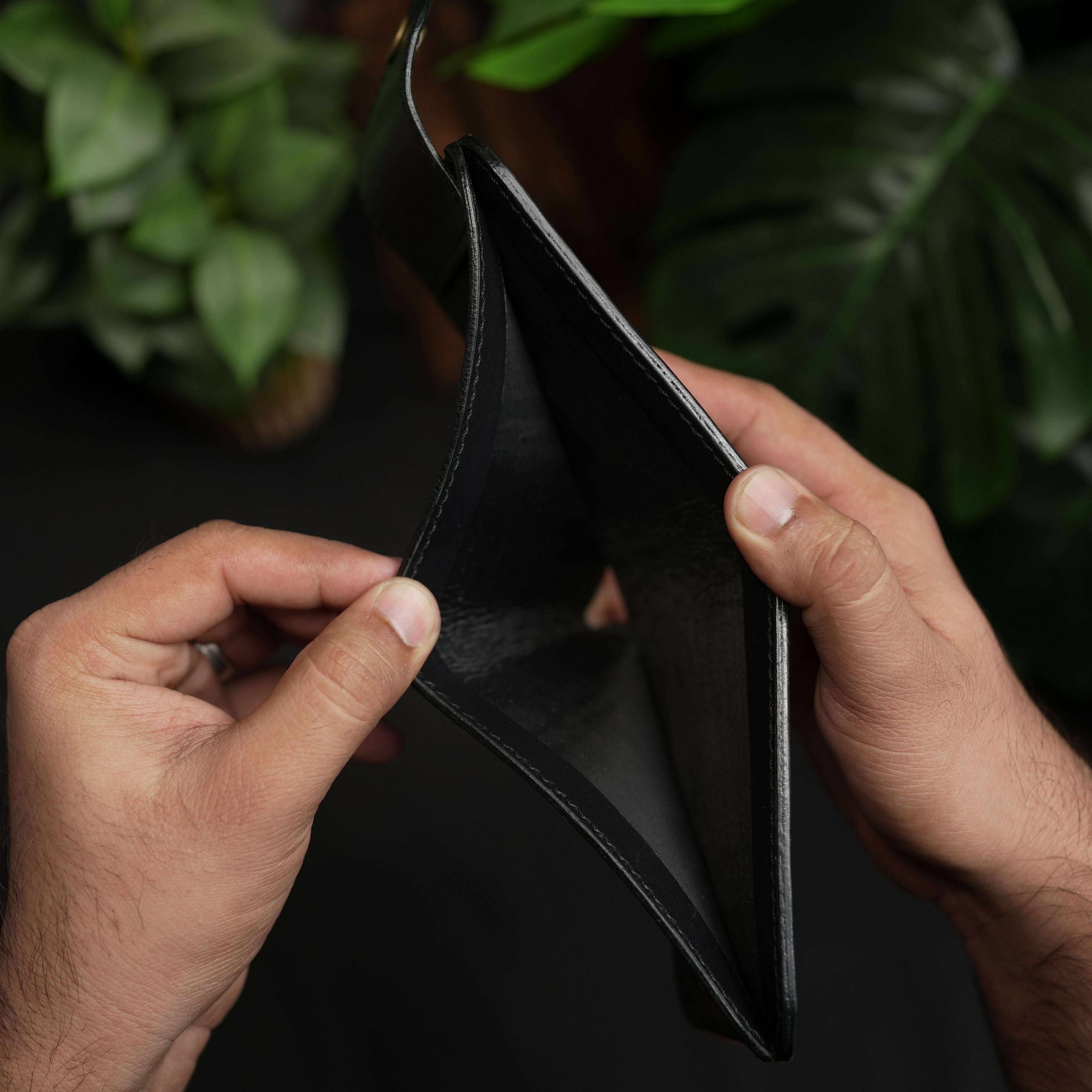 No.55 Pro claasic full optianl Leather wallet Full Black