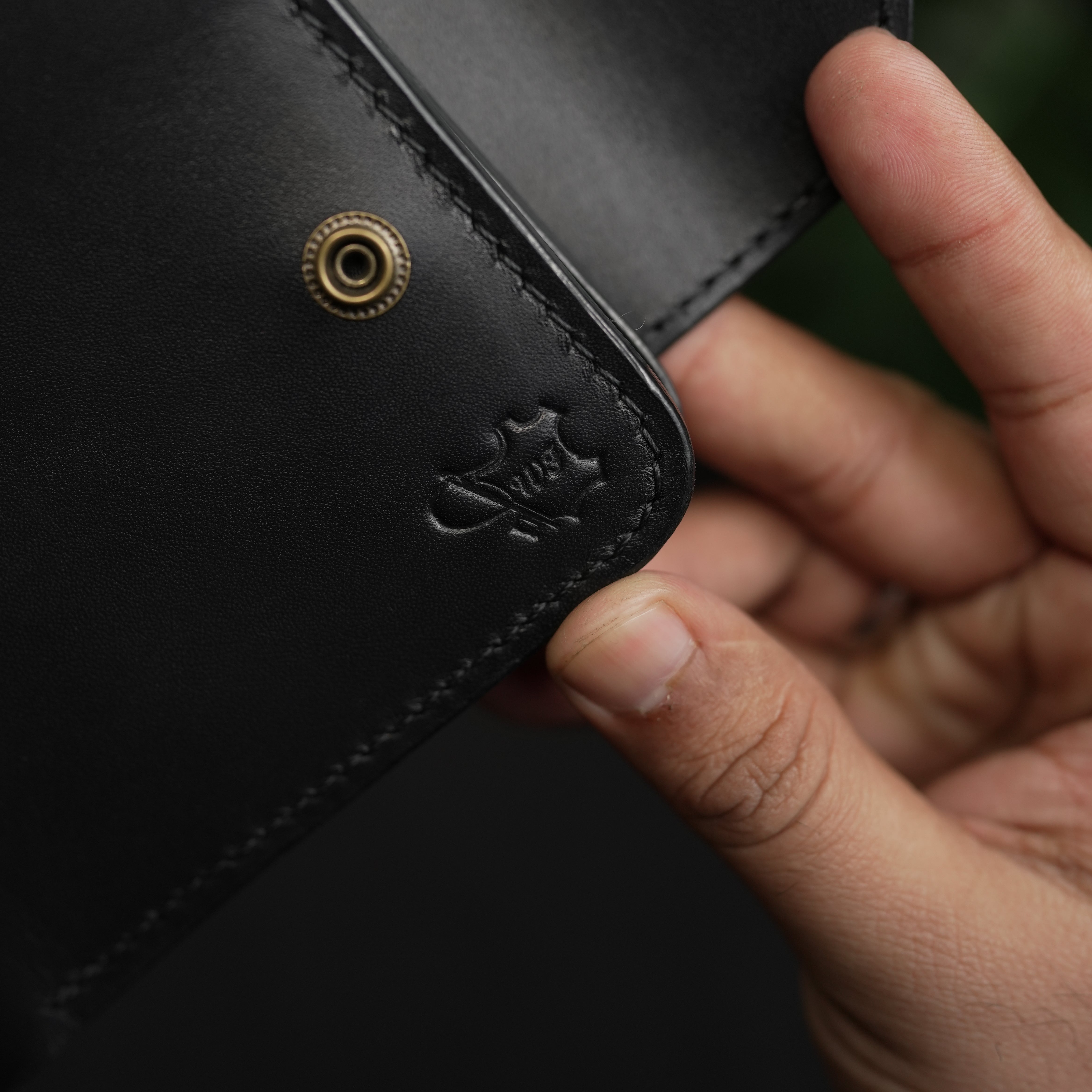 No.55 Pro claasic full optianl Leather wallet Full Black