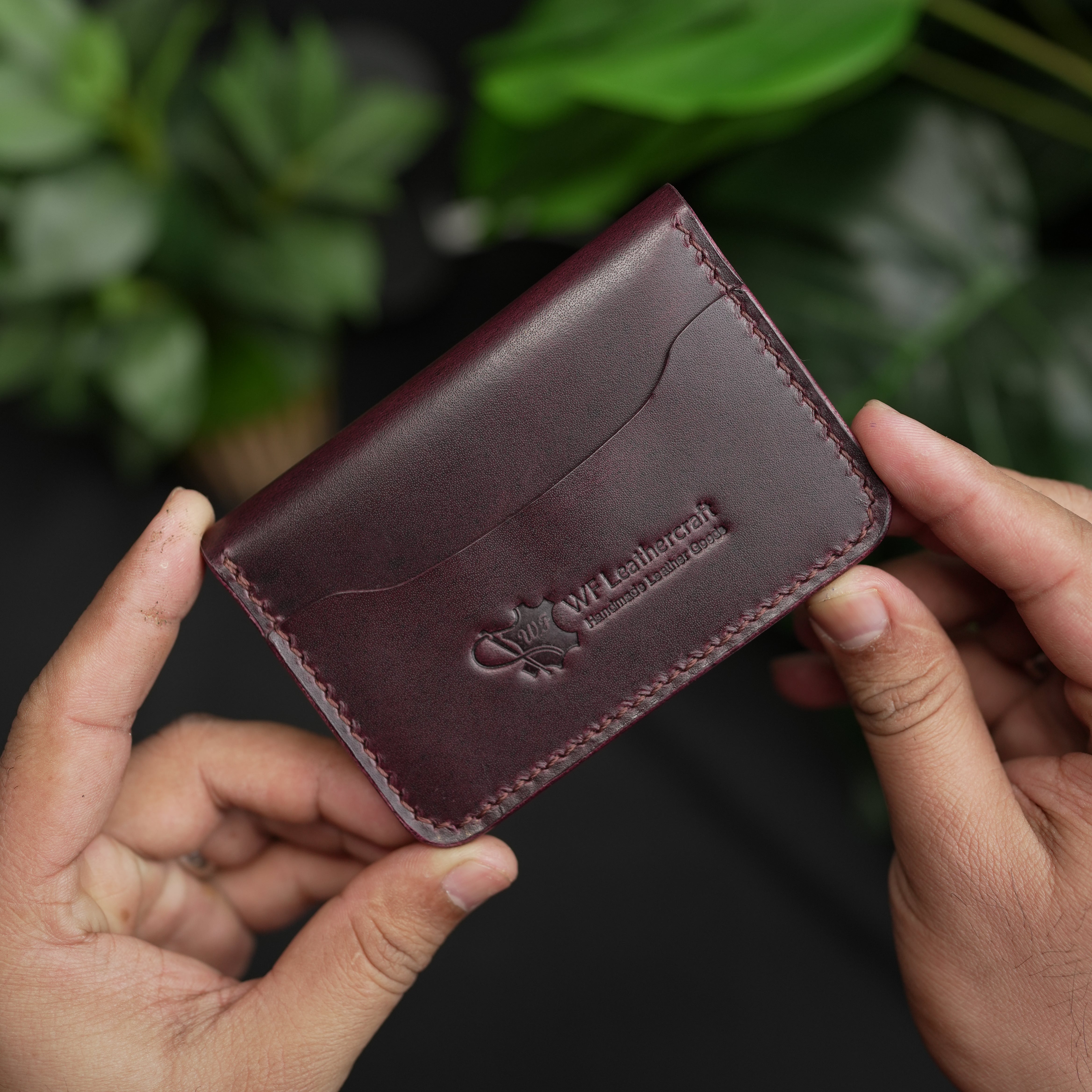 No. 120 Bifold Leather wallet burgnady