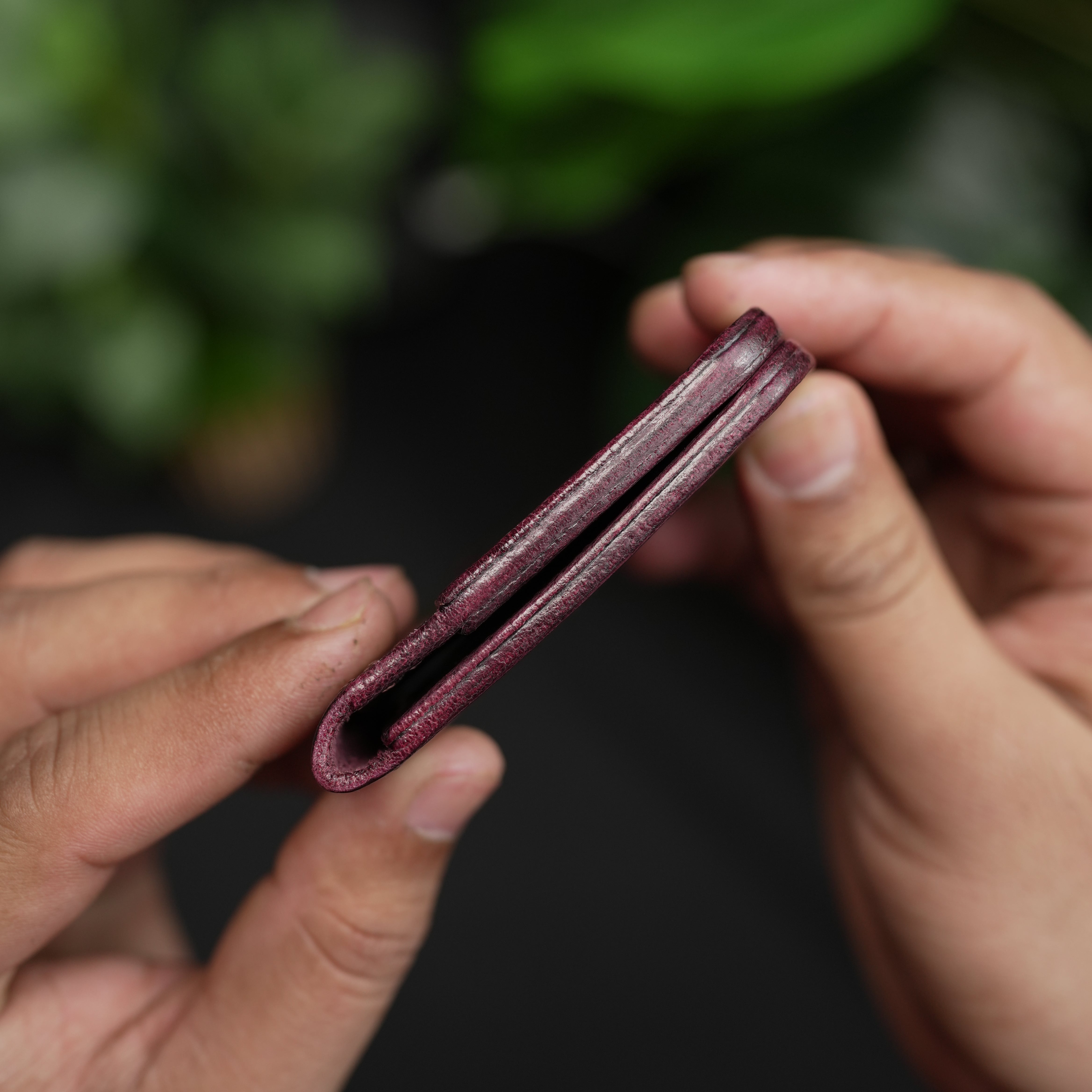 No. 120 Bifold Leather wallet burgnady