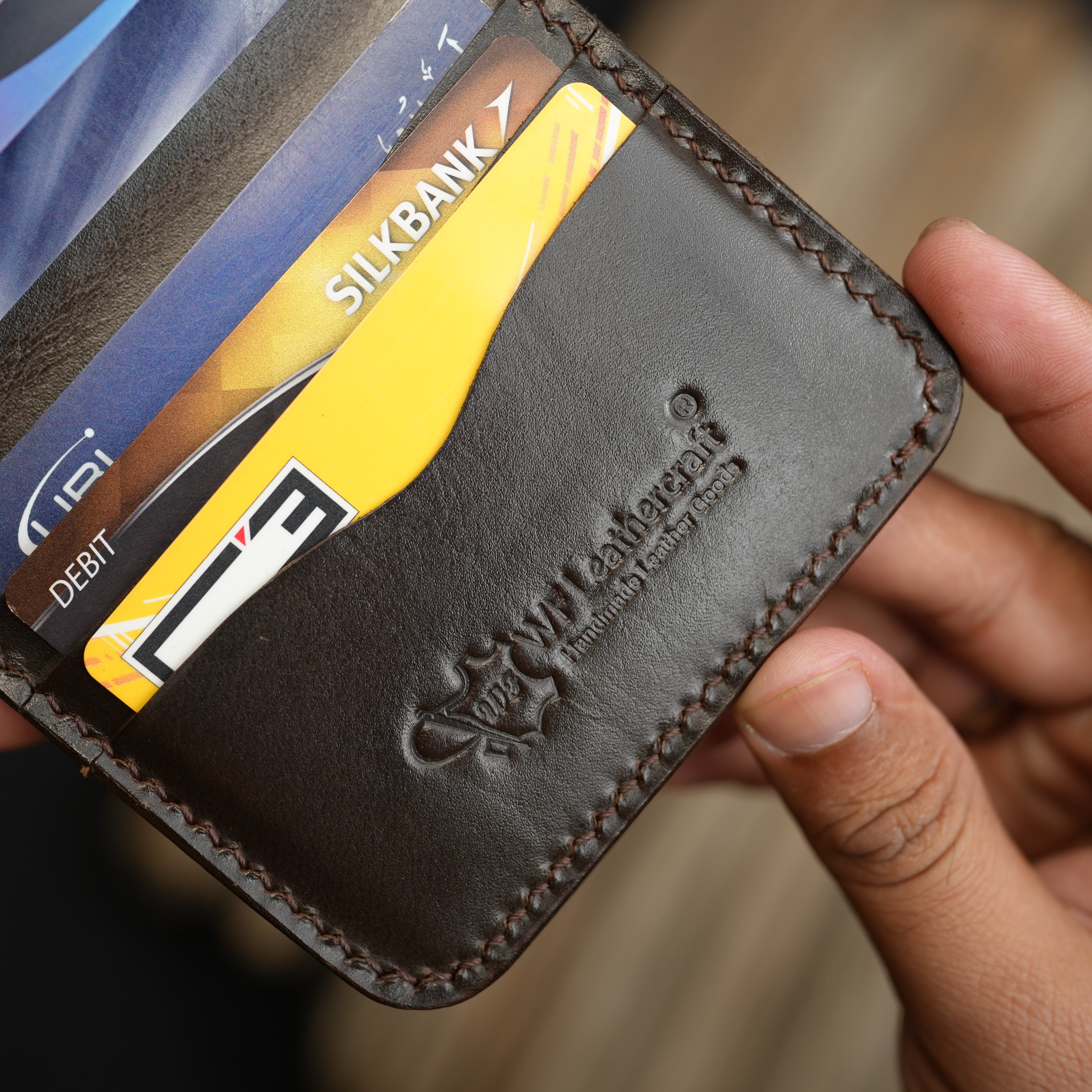 No.88 Vertical Bifold Wallet Chocolate Brown Color