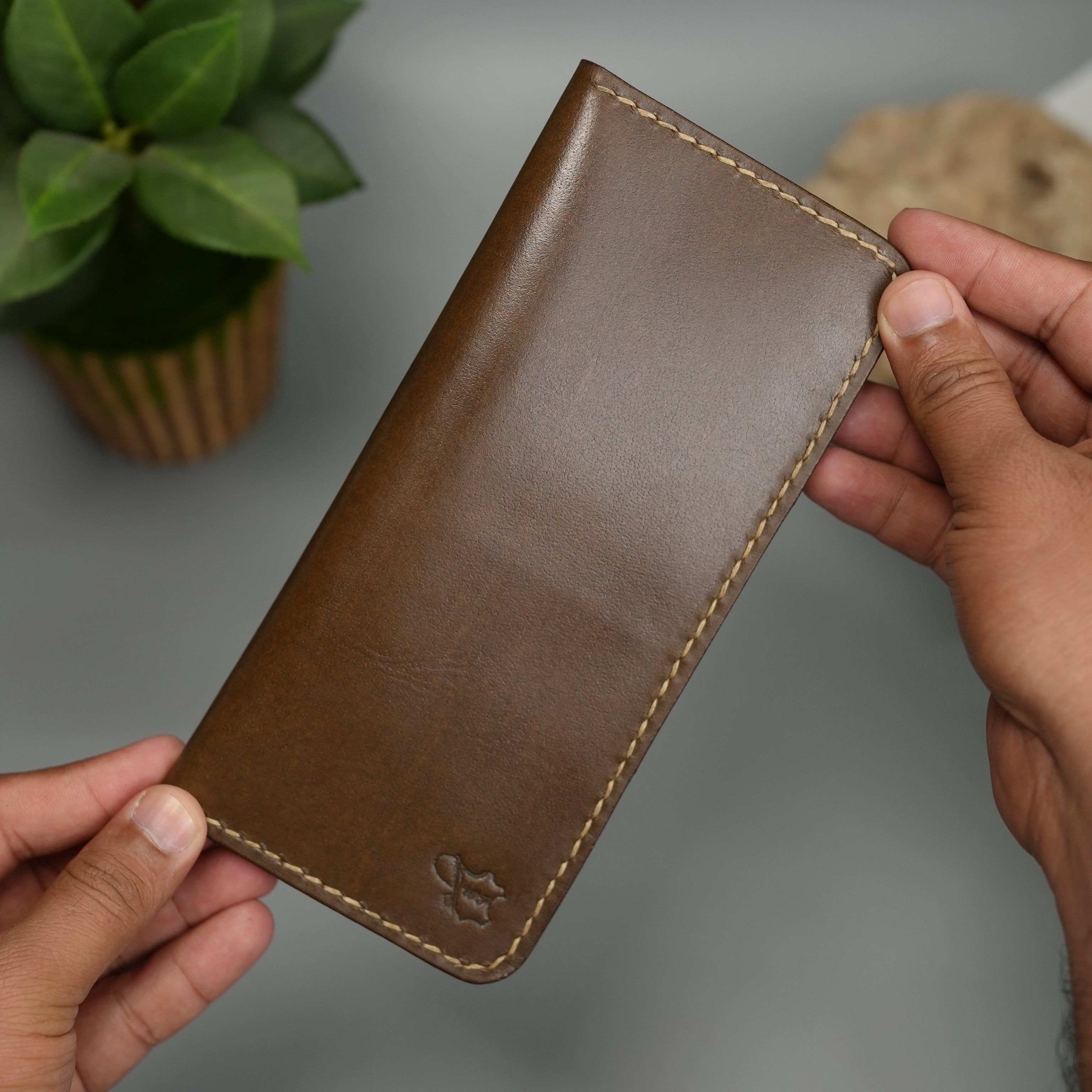 No. 94 Bifold Long leather wallet Brown Color