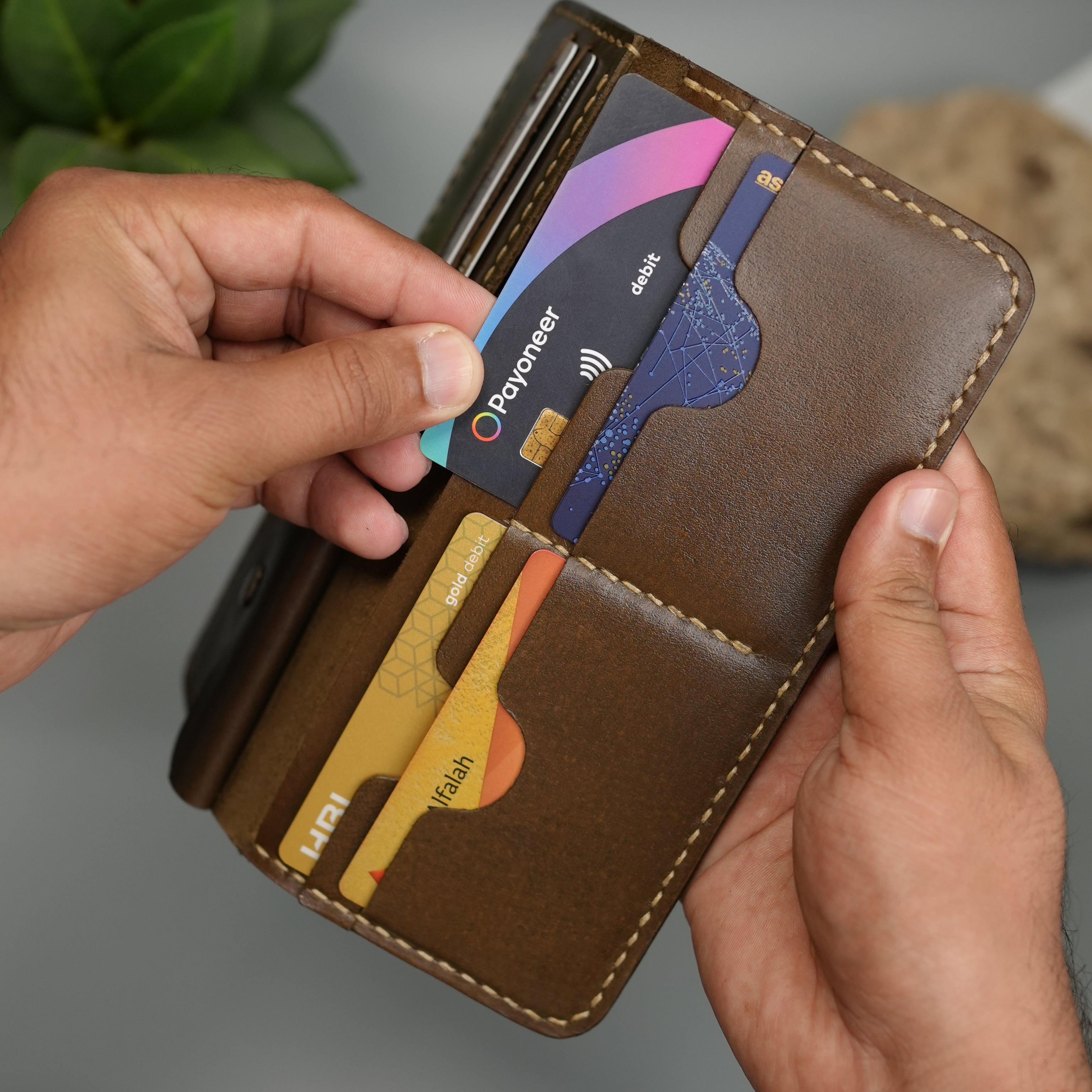 No. 94 Bifold Long leather wallet Brown Color