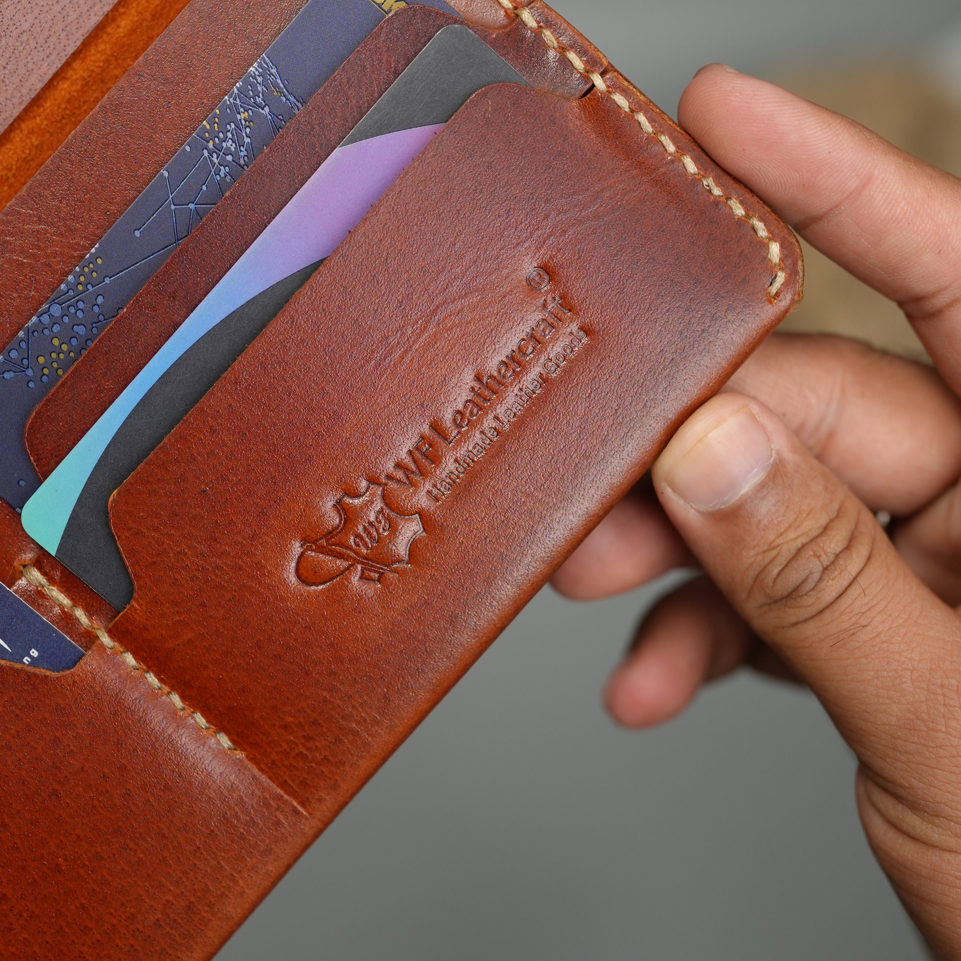 No. 111 Bifold Long leather wallet Brithish Tan Color
