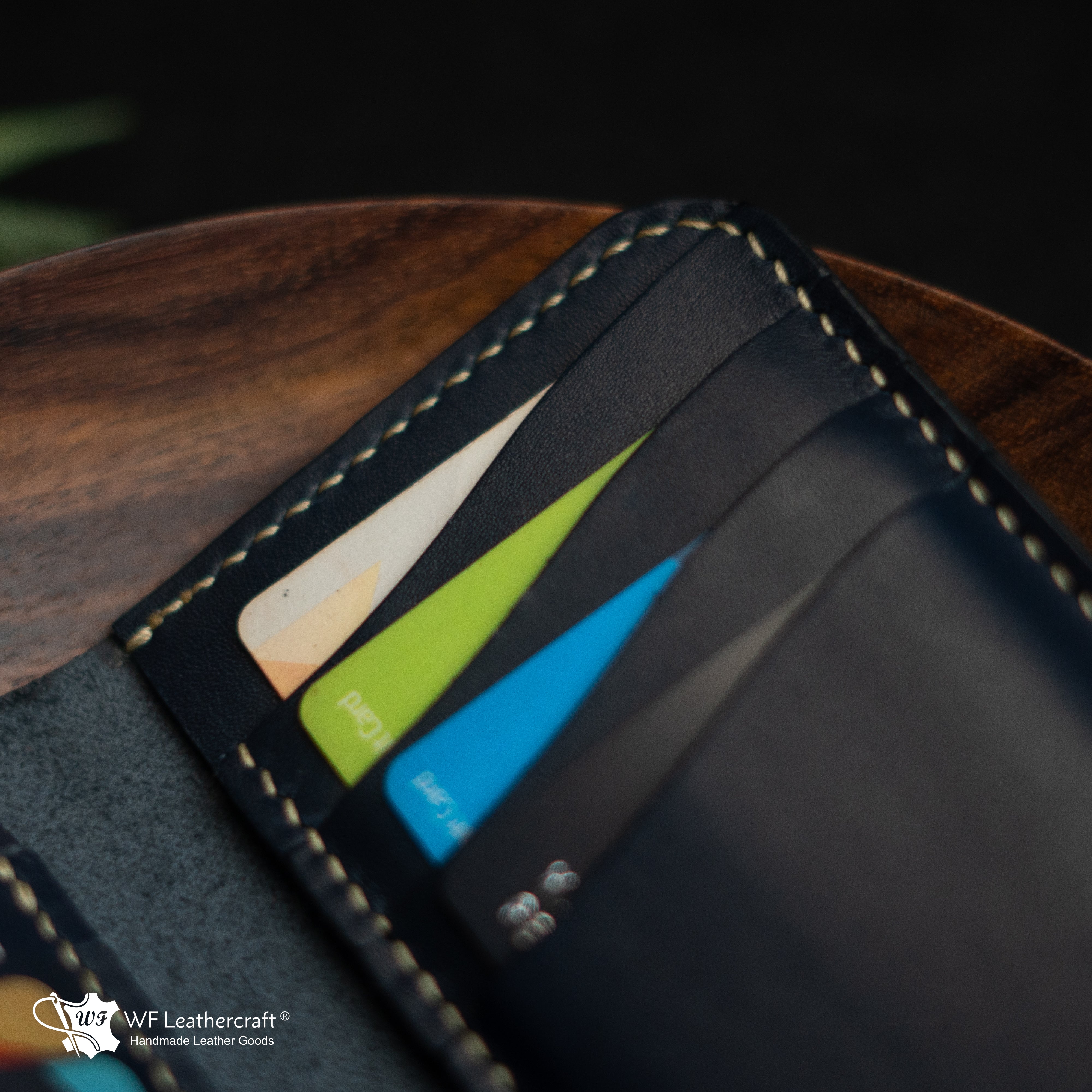 No. 102 bifold mini long wallet (Blue color )