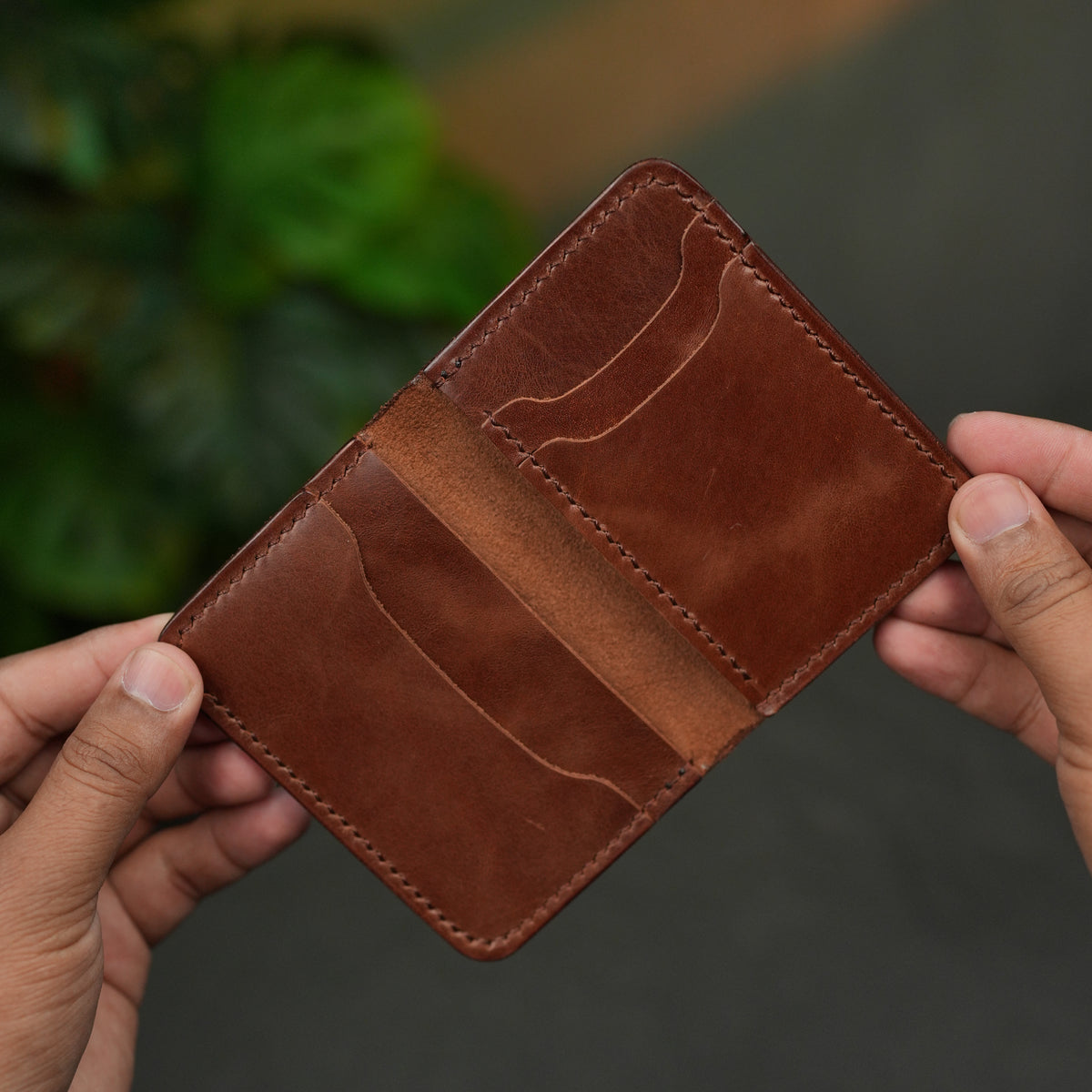 No. 120 Bifold Leather wallet Brown Color