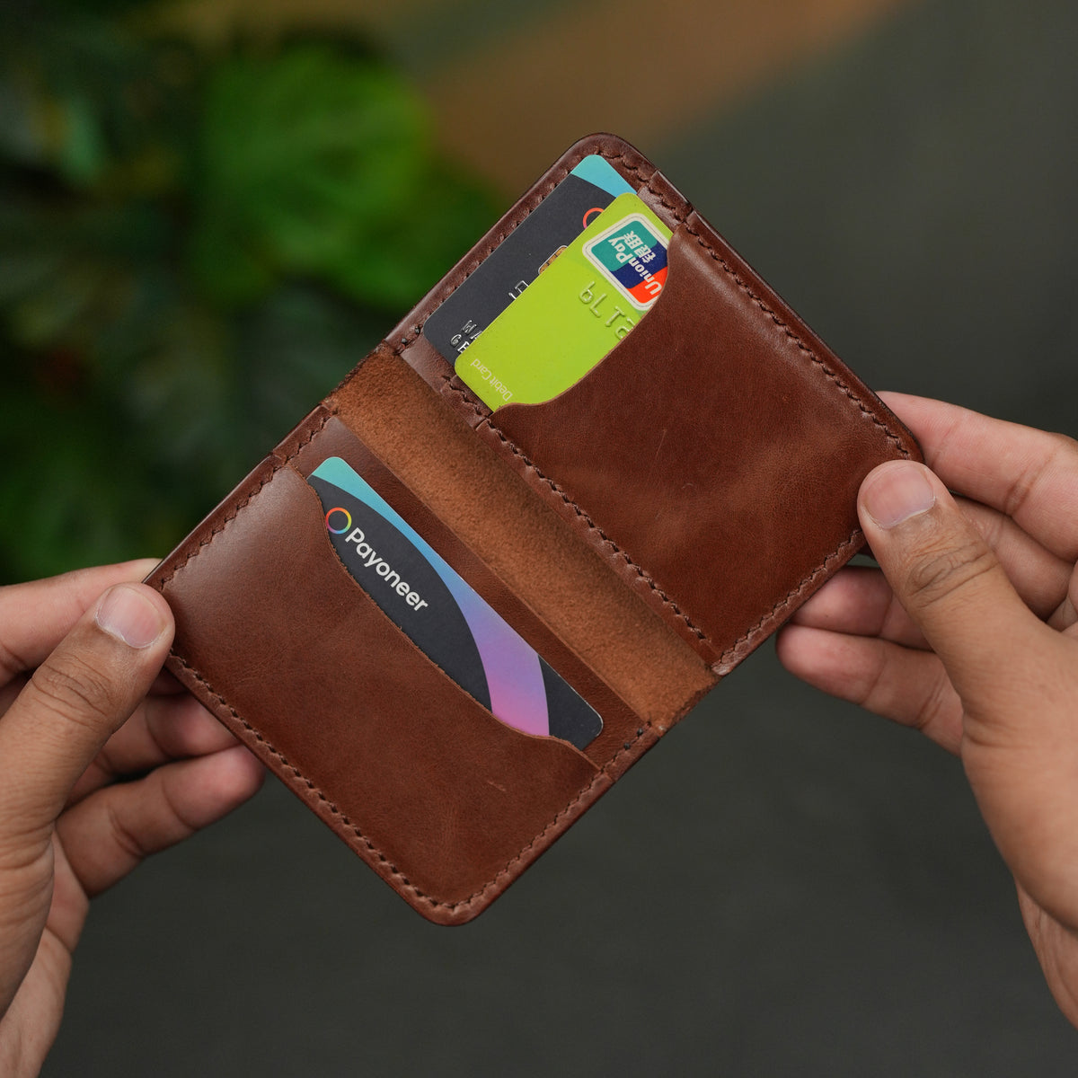 No. 120 Bifold Leather wallet Brown Color