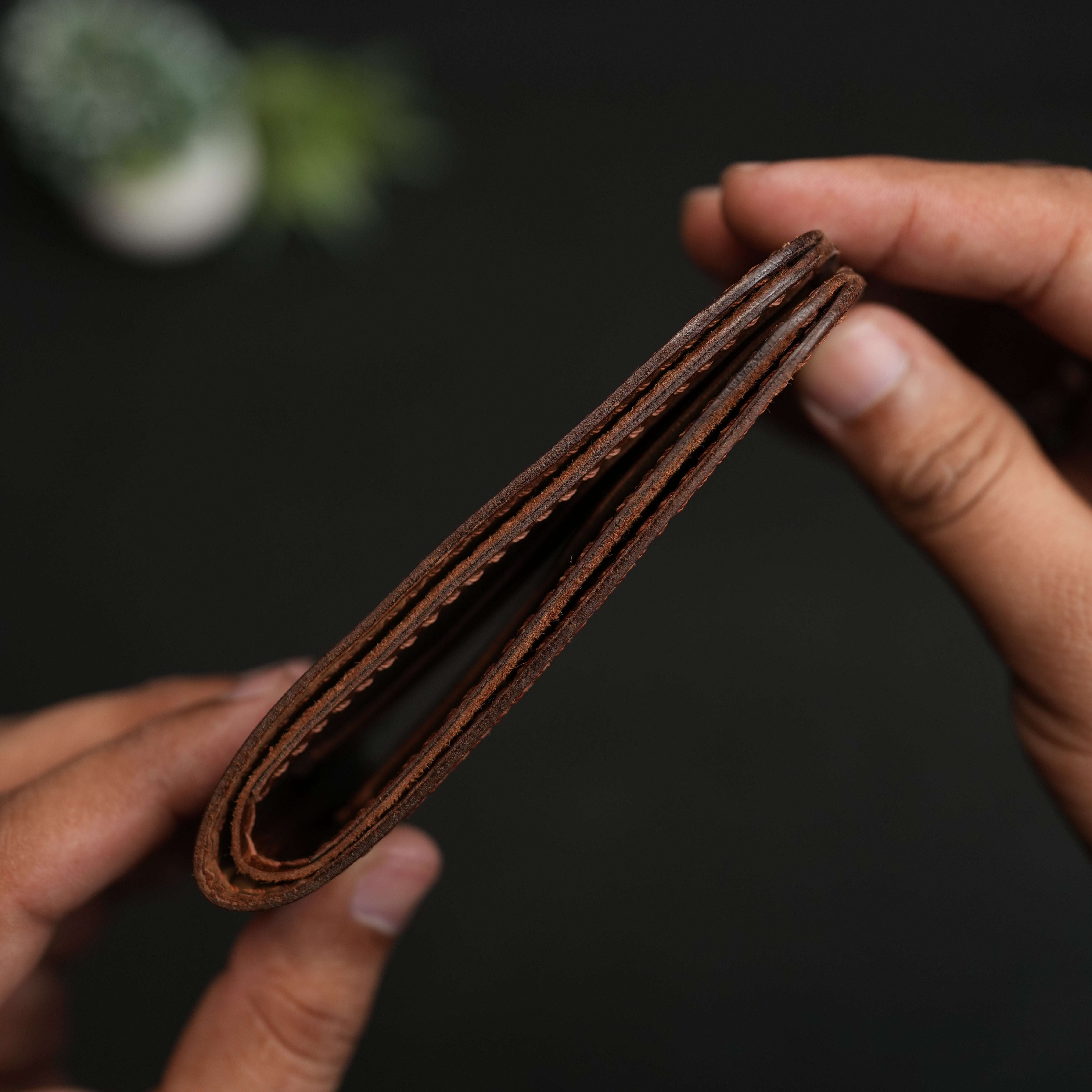 No. 55 claasic full stitshing Dark Brown color