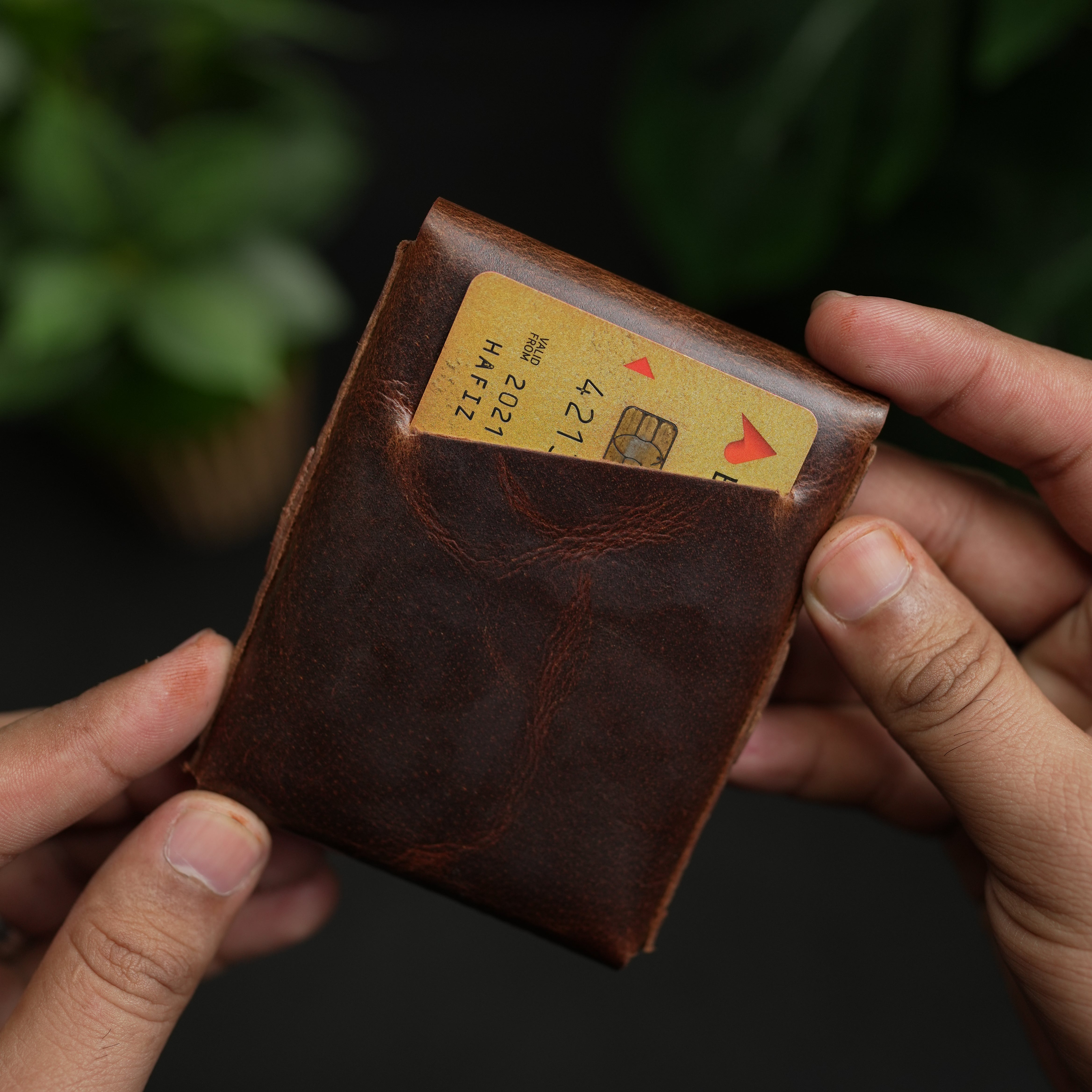 No. 101 All in one Card wallet Vintage Brown color