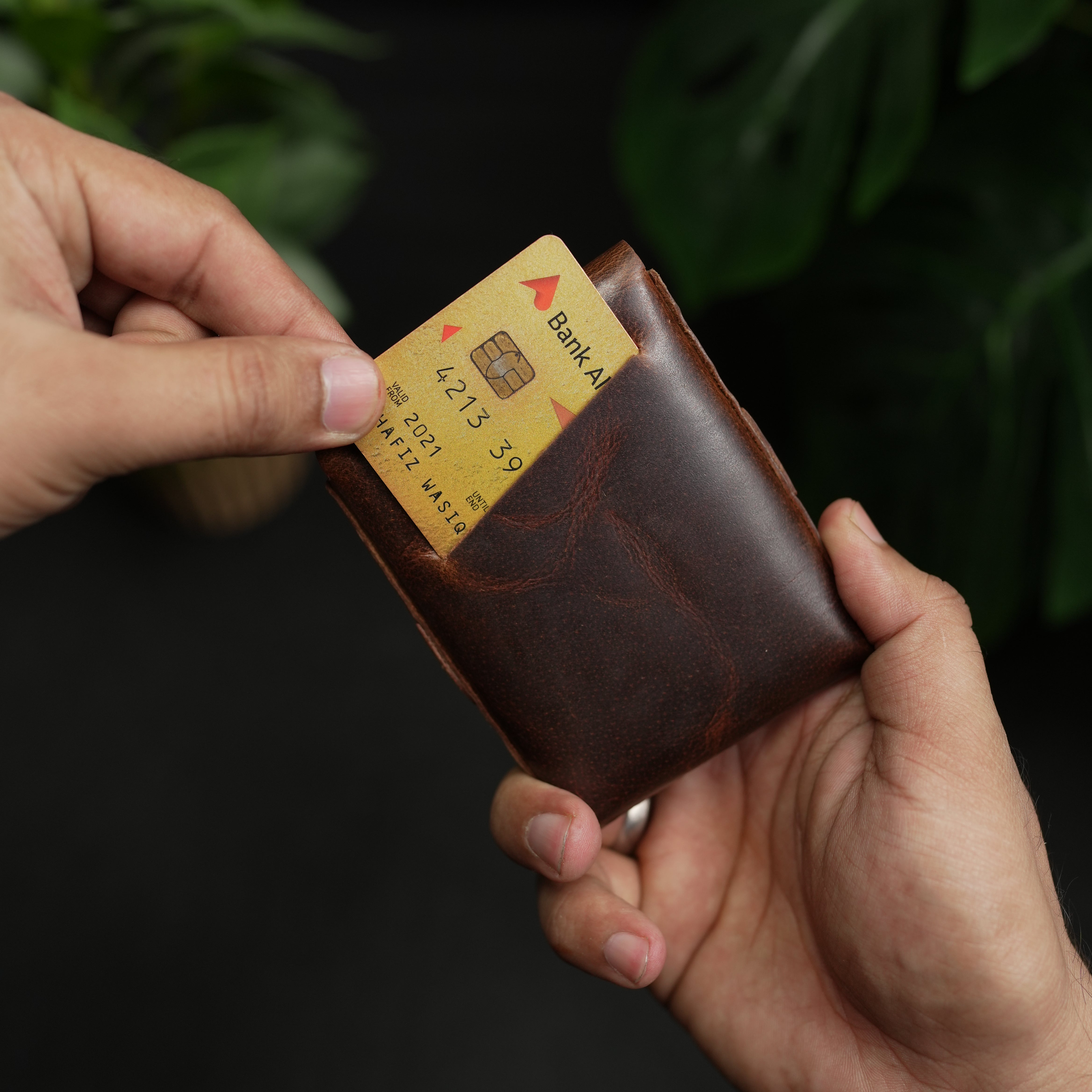 No. 101 All in one Card wallet Vintage Brown color