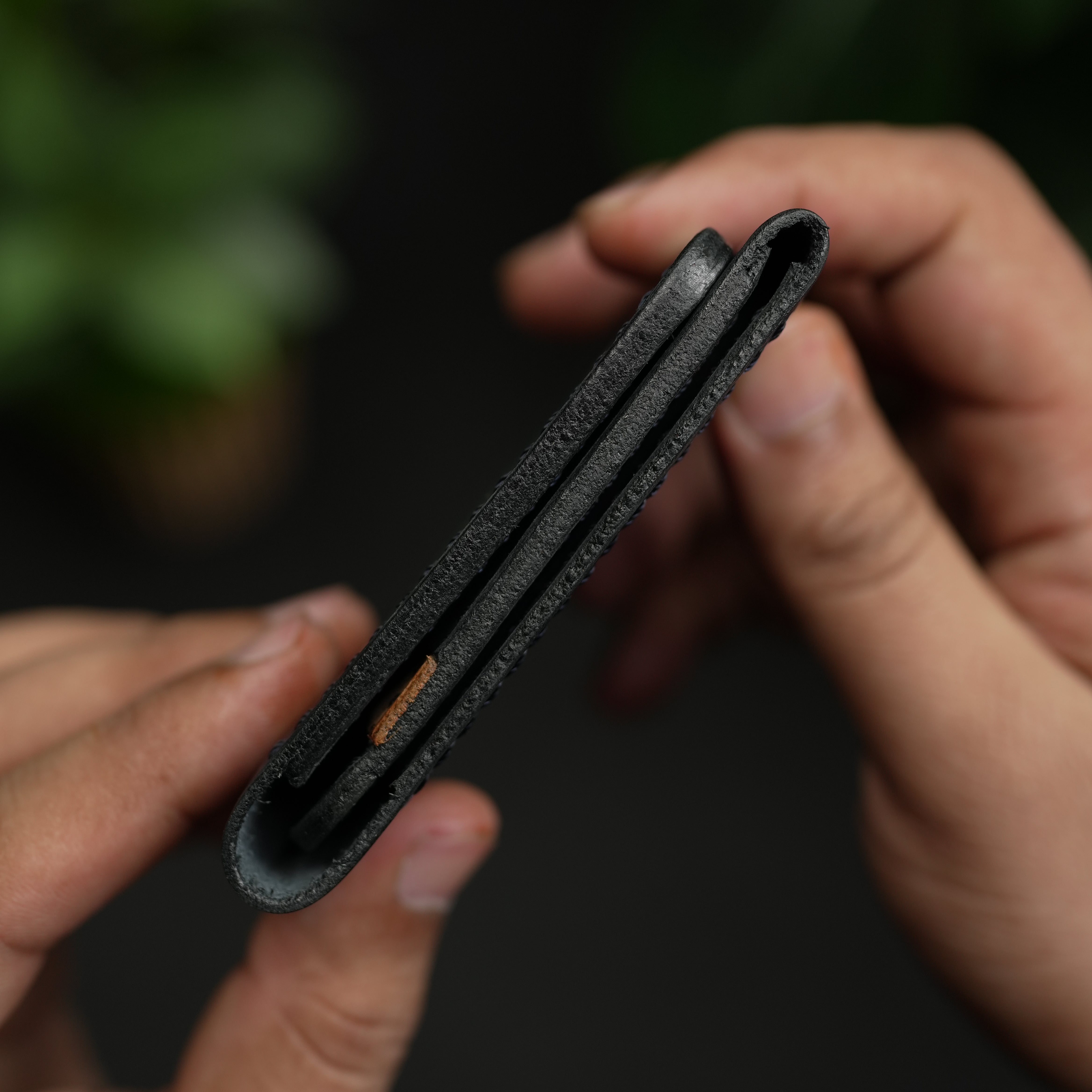 No. 69 vertical bifold wallet Blue & Brown color