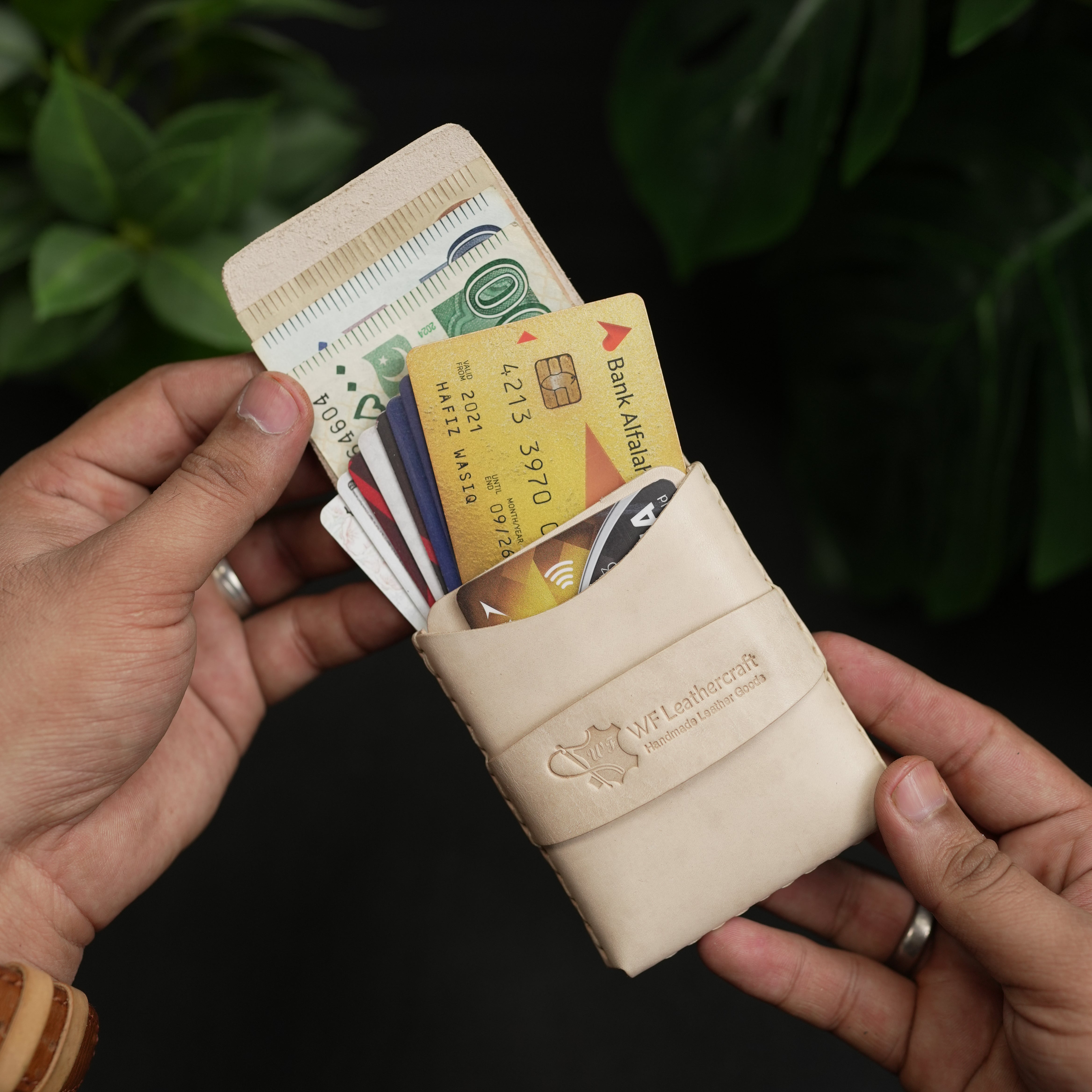 No. 101 All in one Card wallet natural Vegetable Tanned leather