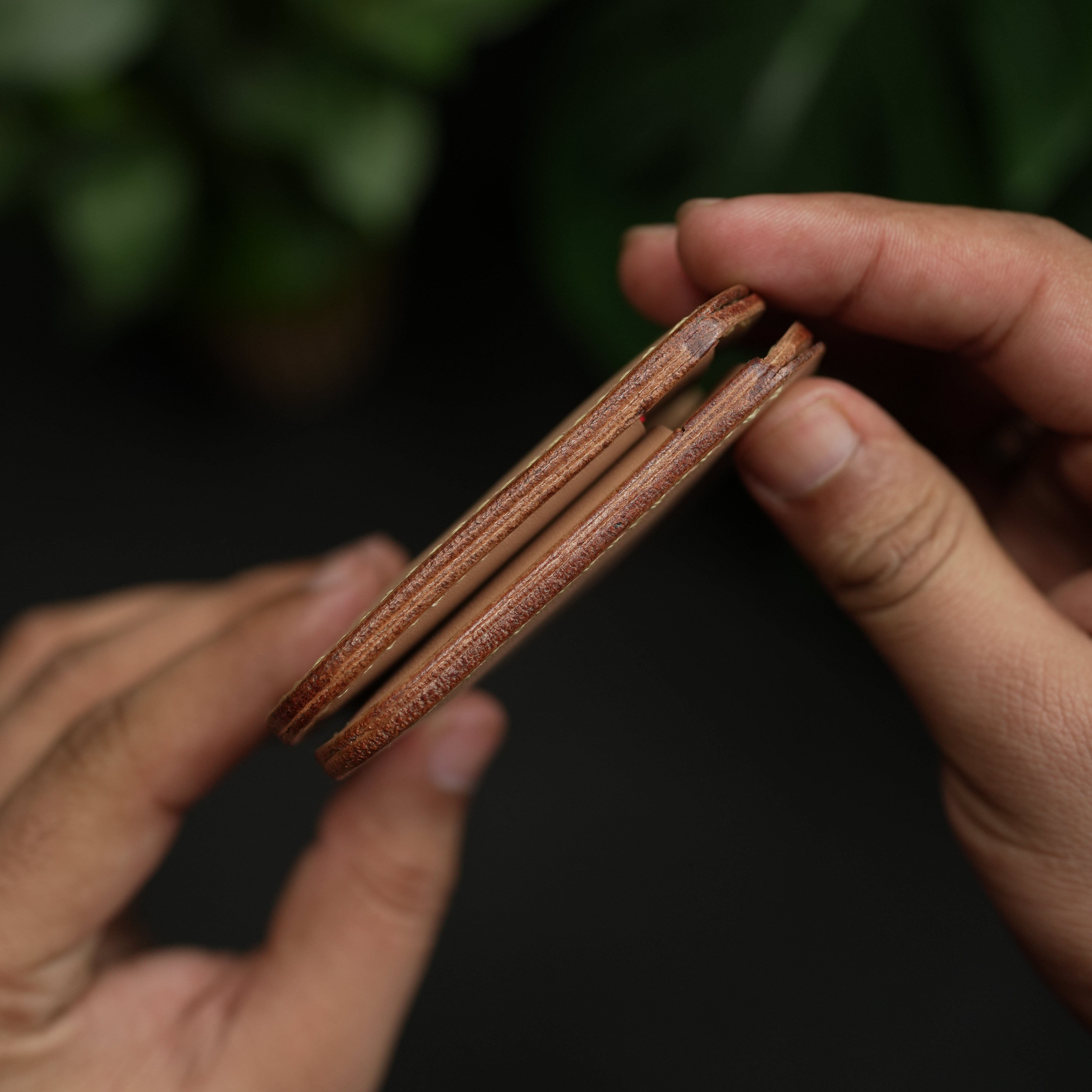 No.55 classic leather wallet natural vegtan