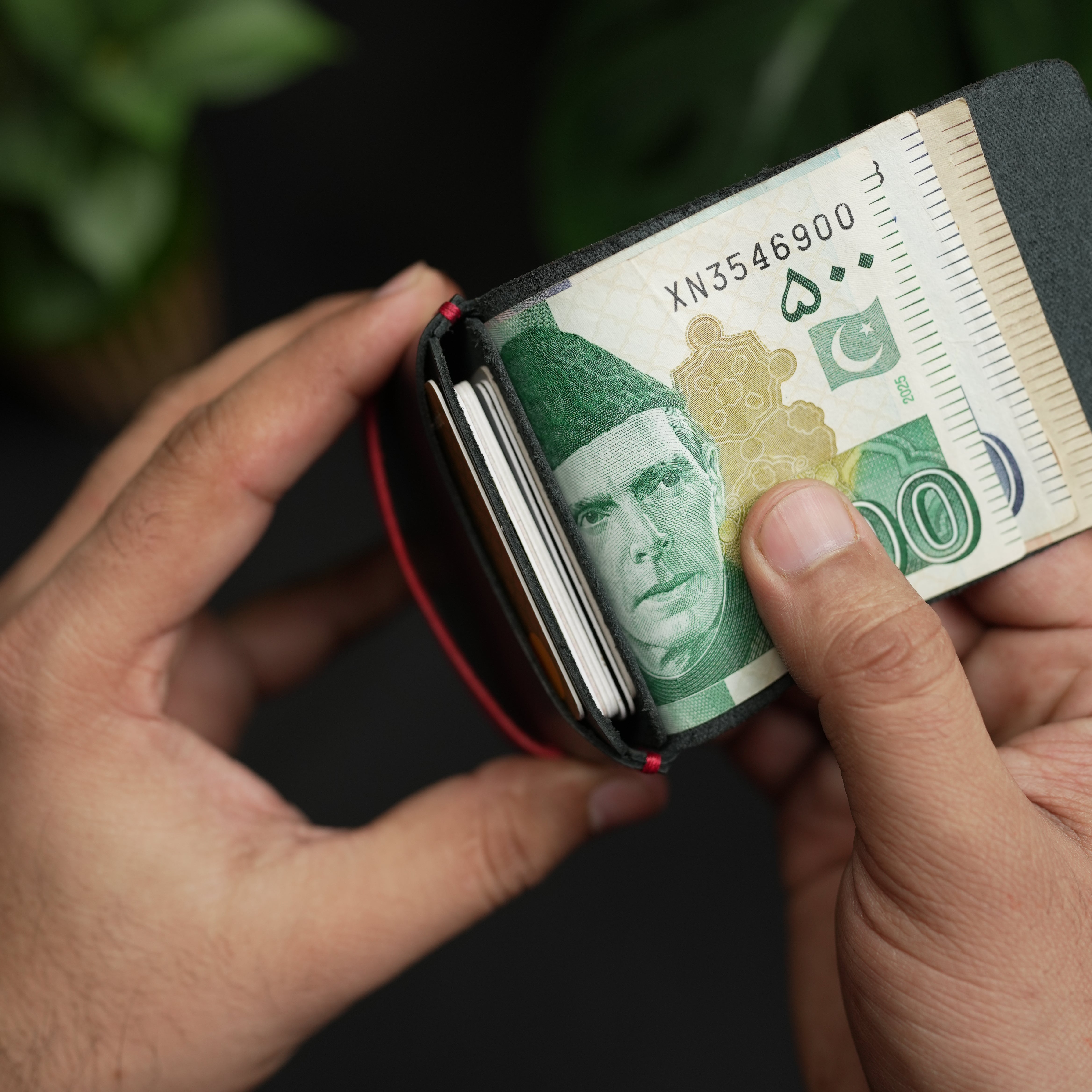 No. 101 All in one Card wallet Black with Red color