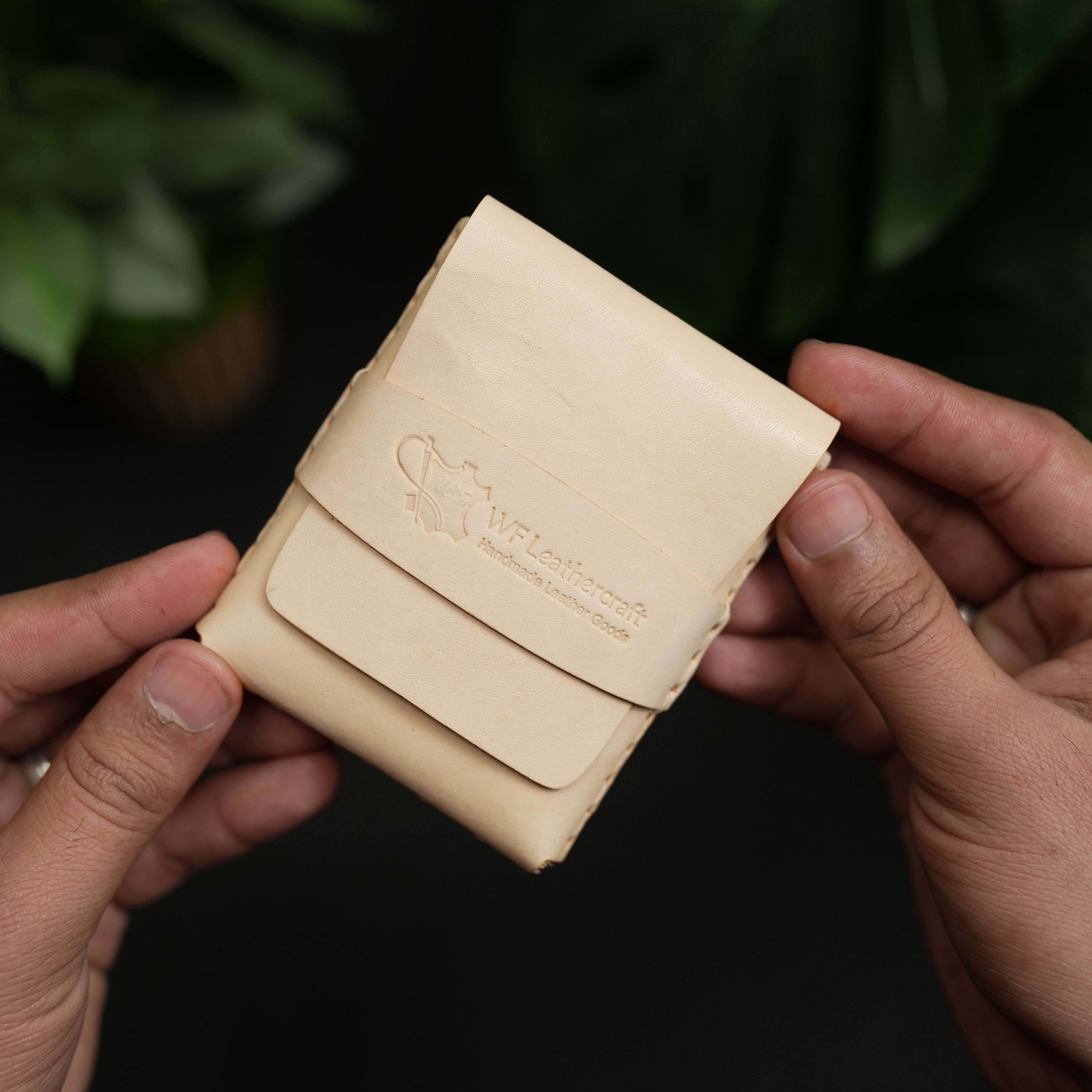 No. 101 All in one Card wallet natural vegtan leather