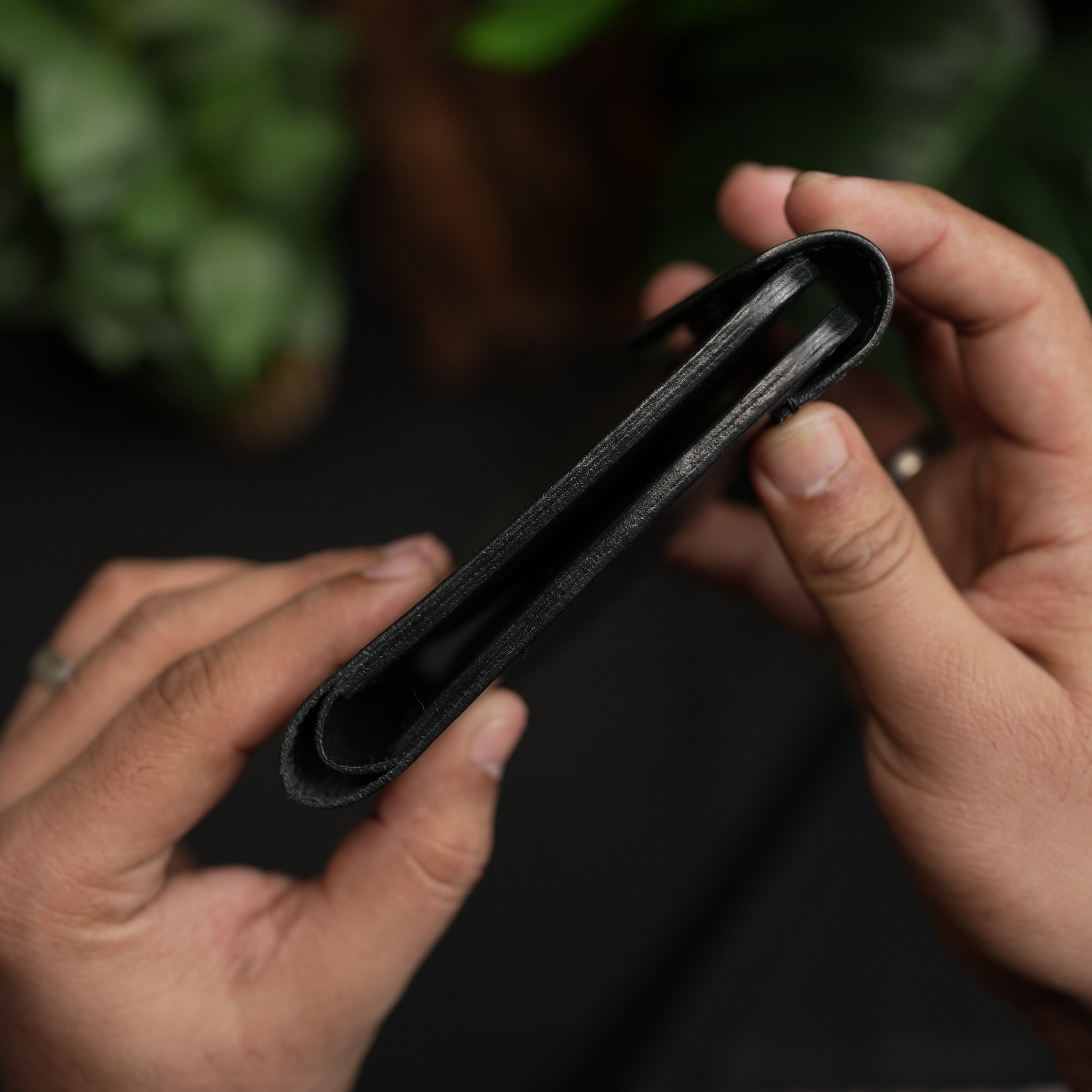 No.55 Pro claasic full optianl Leather wallet Full Black