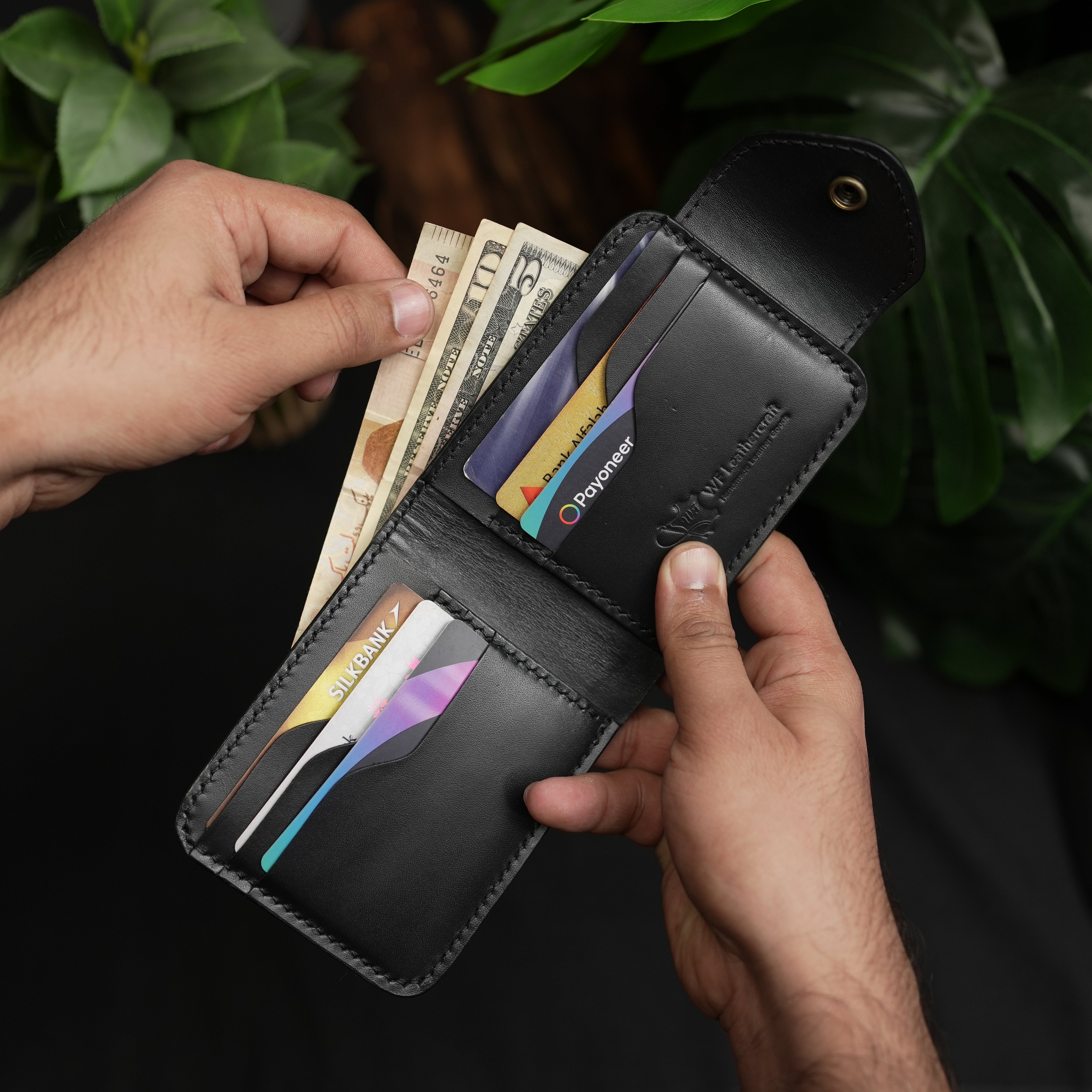 No.55 Pro claasic full optianl Leather wallet Full Black