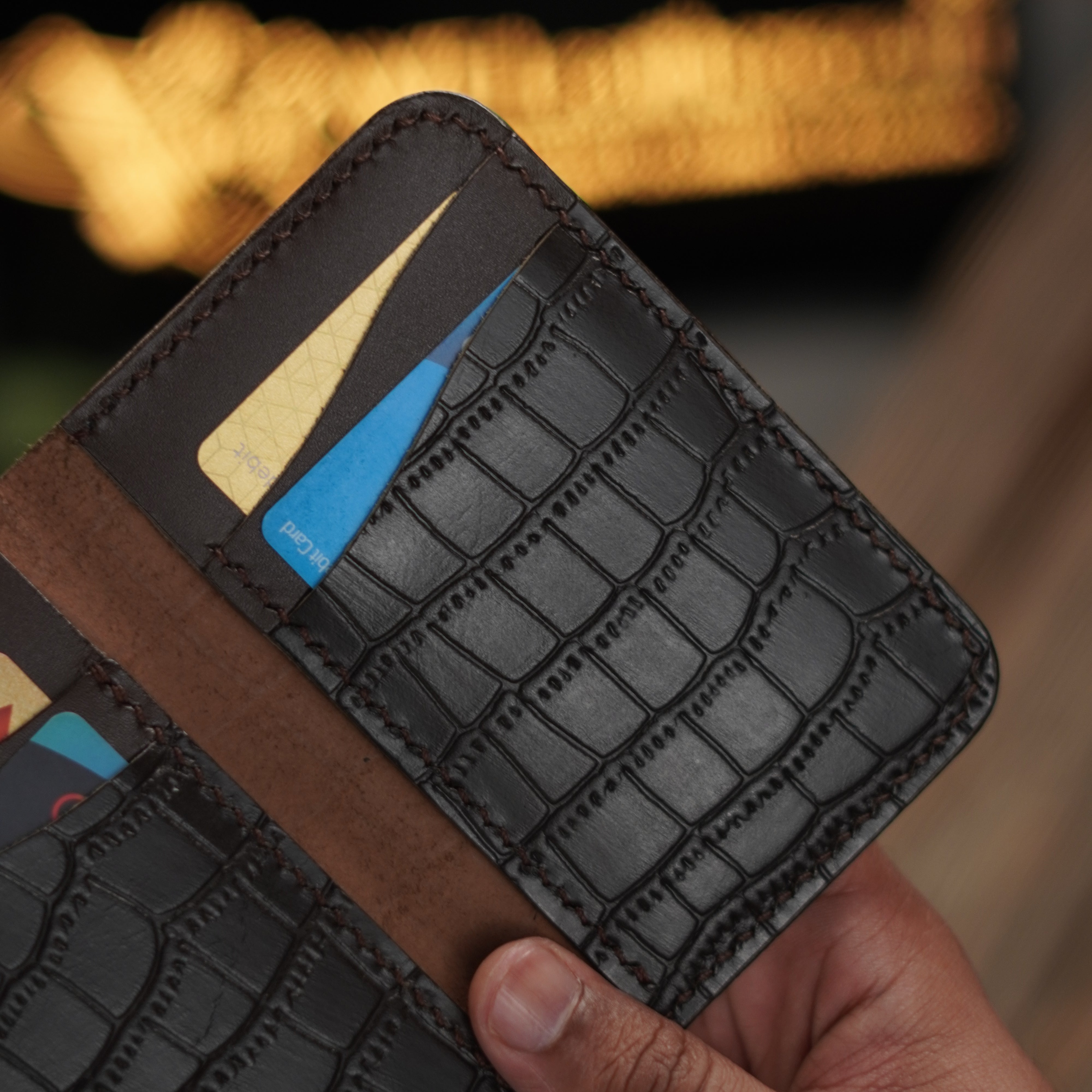 No. 79 Vertical Wallet Brown crocodile
