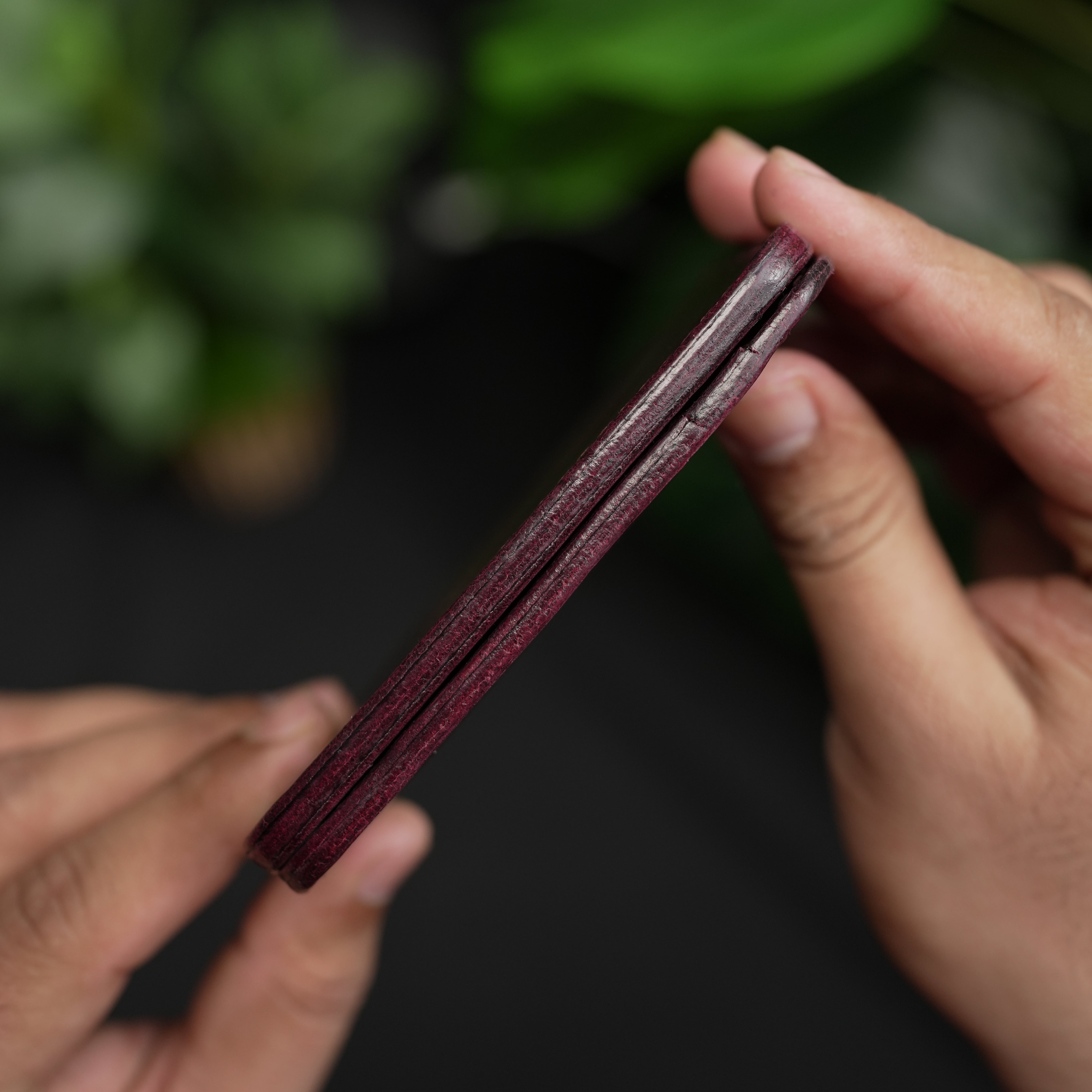 No. 120 Bifold Leather wallet burgnady