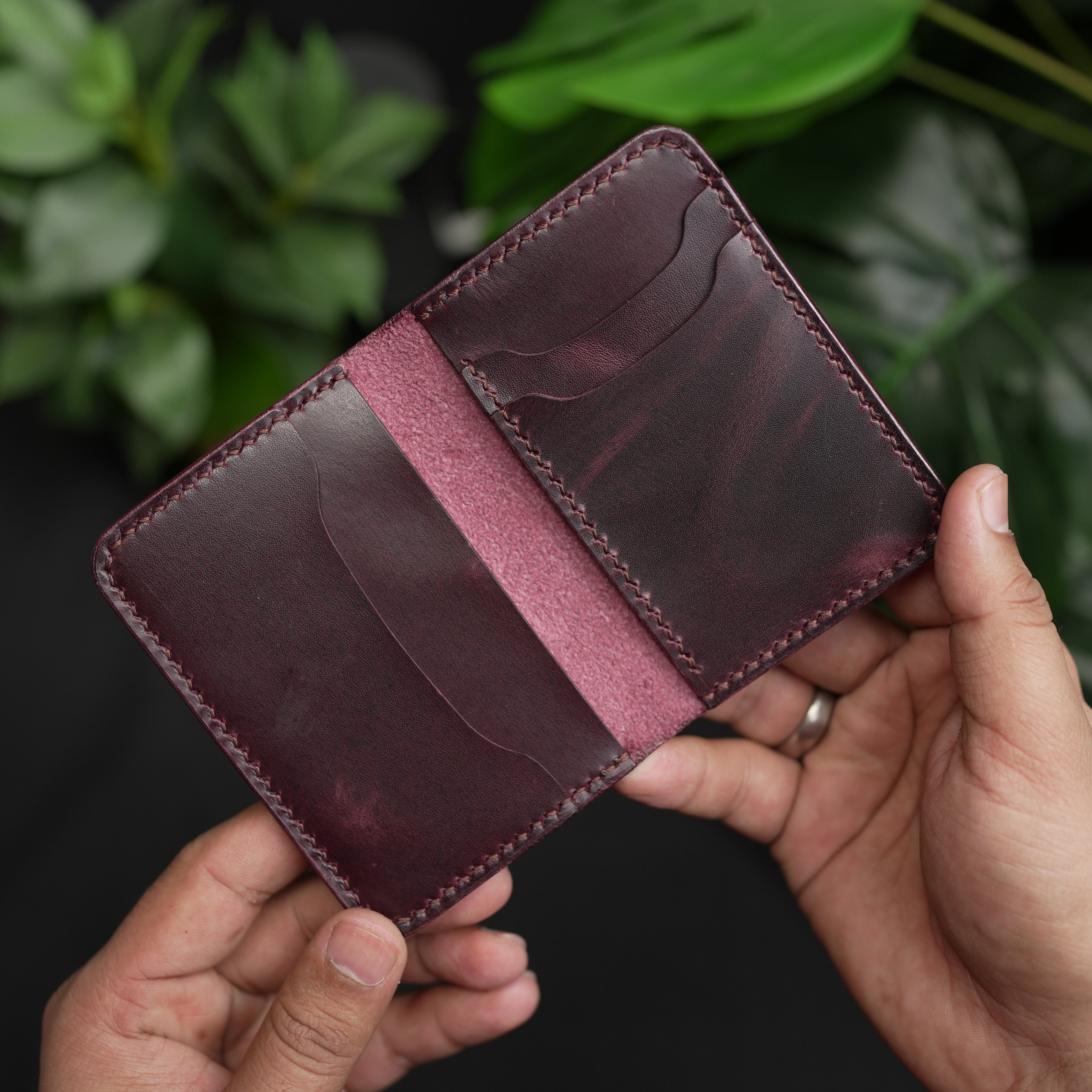 No. 120 Bifold Leather wallet burgnady