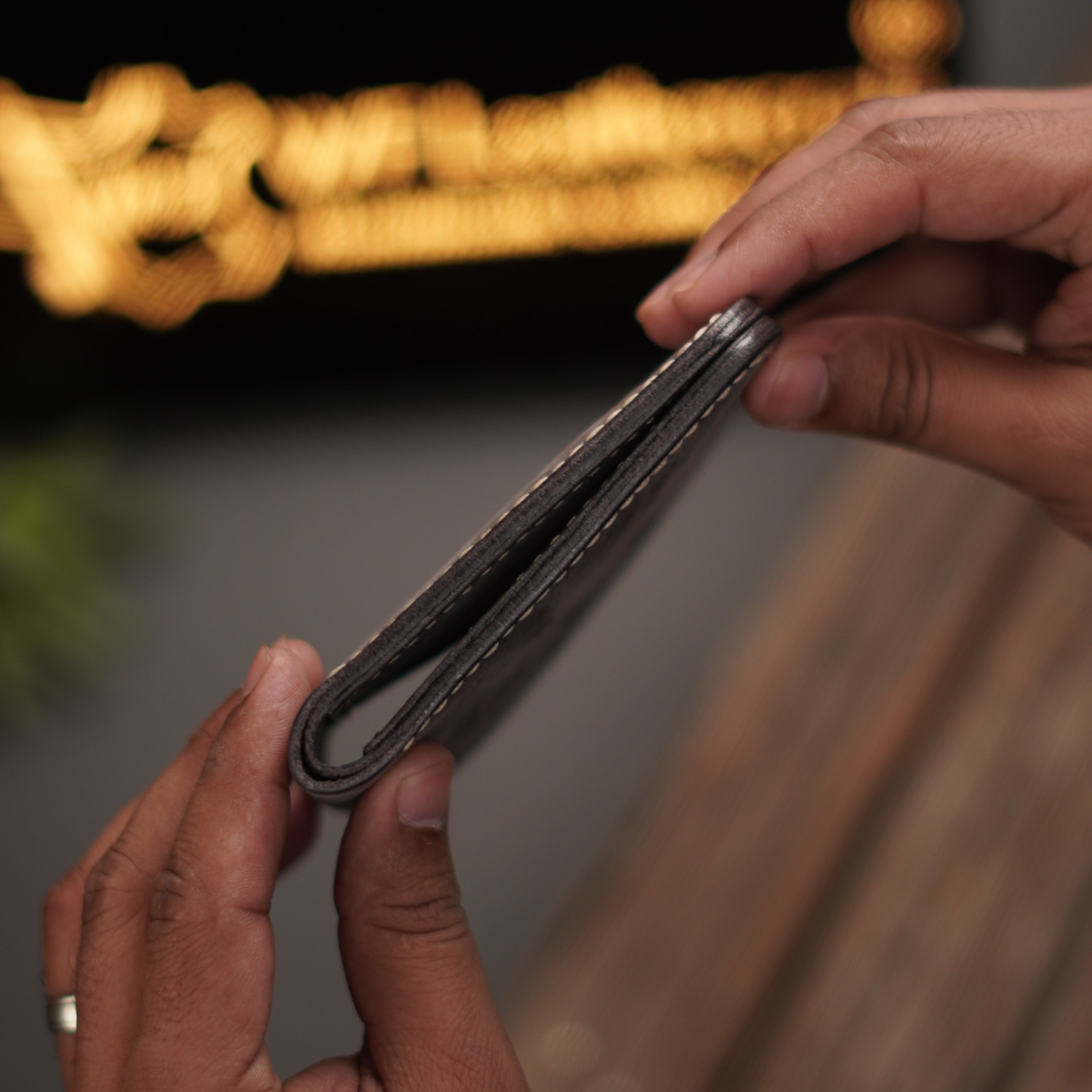 No.80 Bifold Leather Wallet grayish black