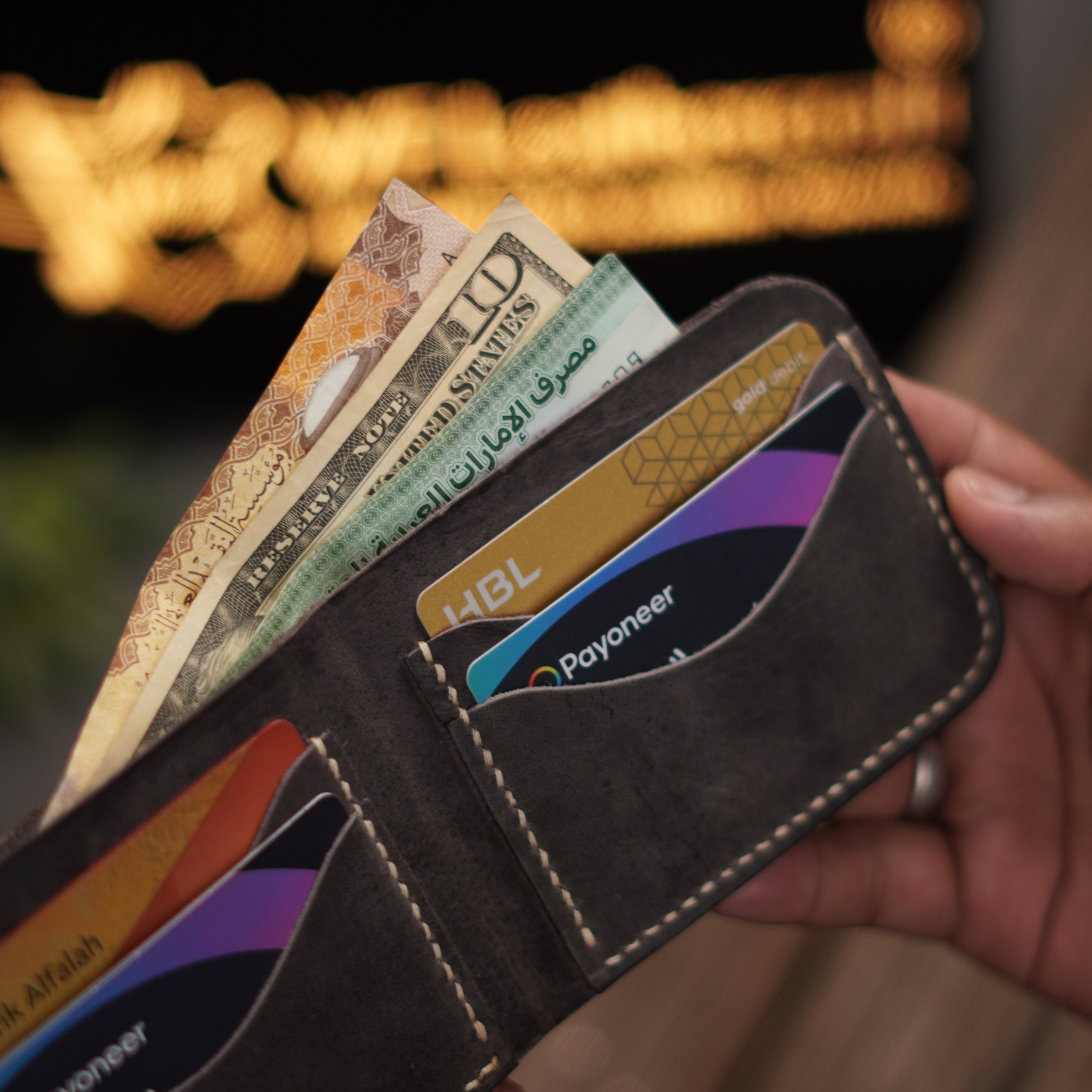 No.80 Bifold Leather Wallet grayish black