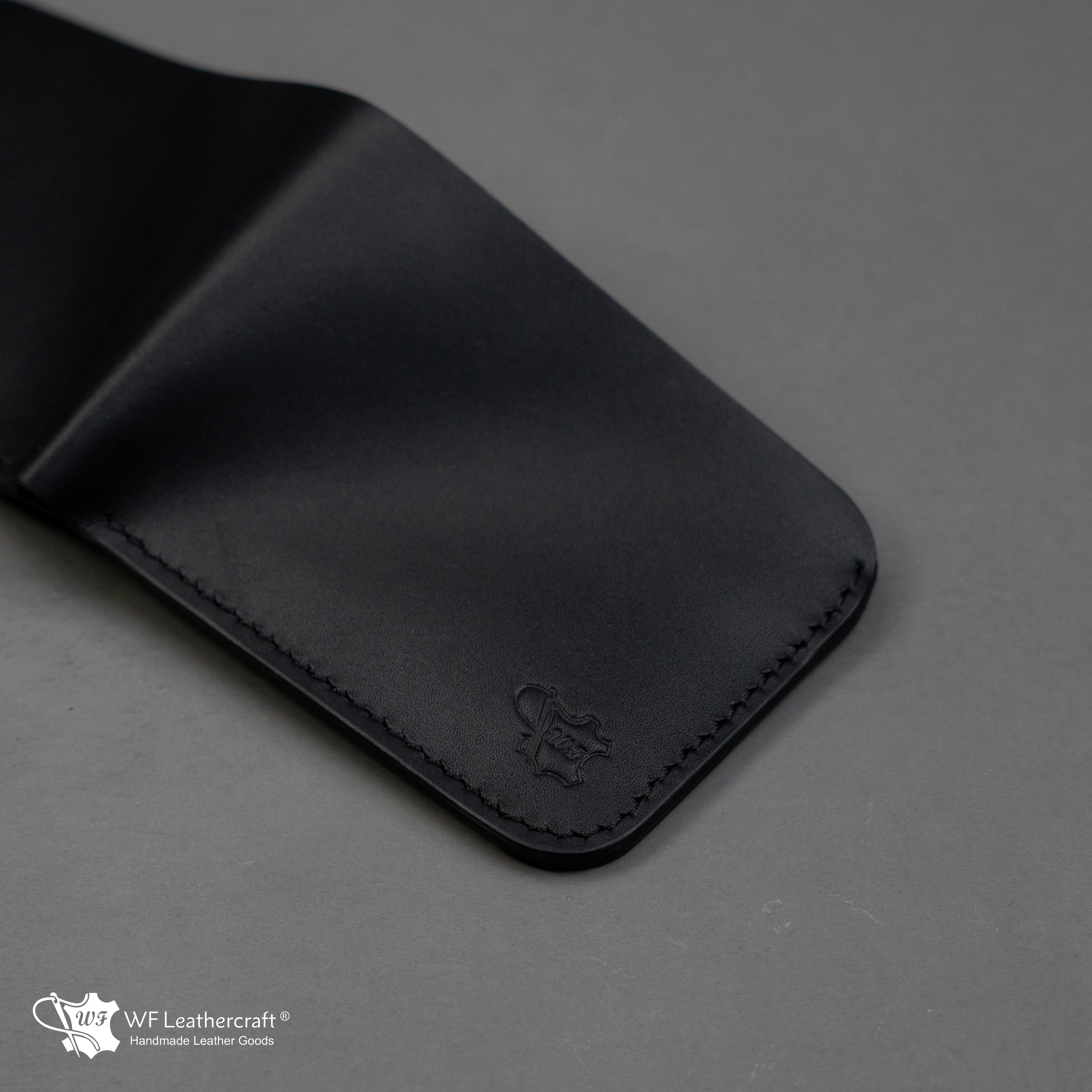 No.55 classic bifold wallet with two cash separation ( Black color )