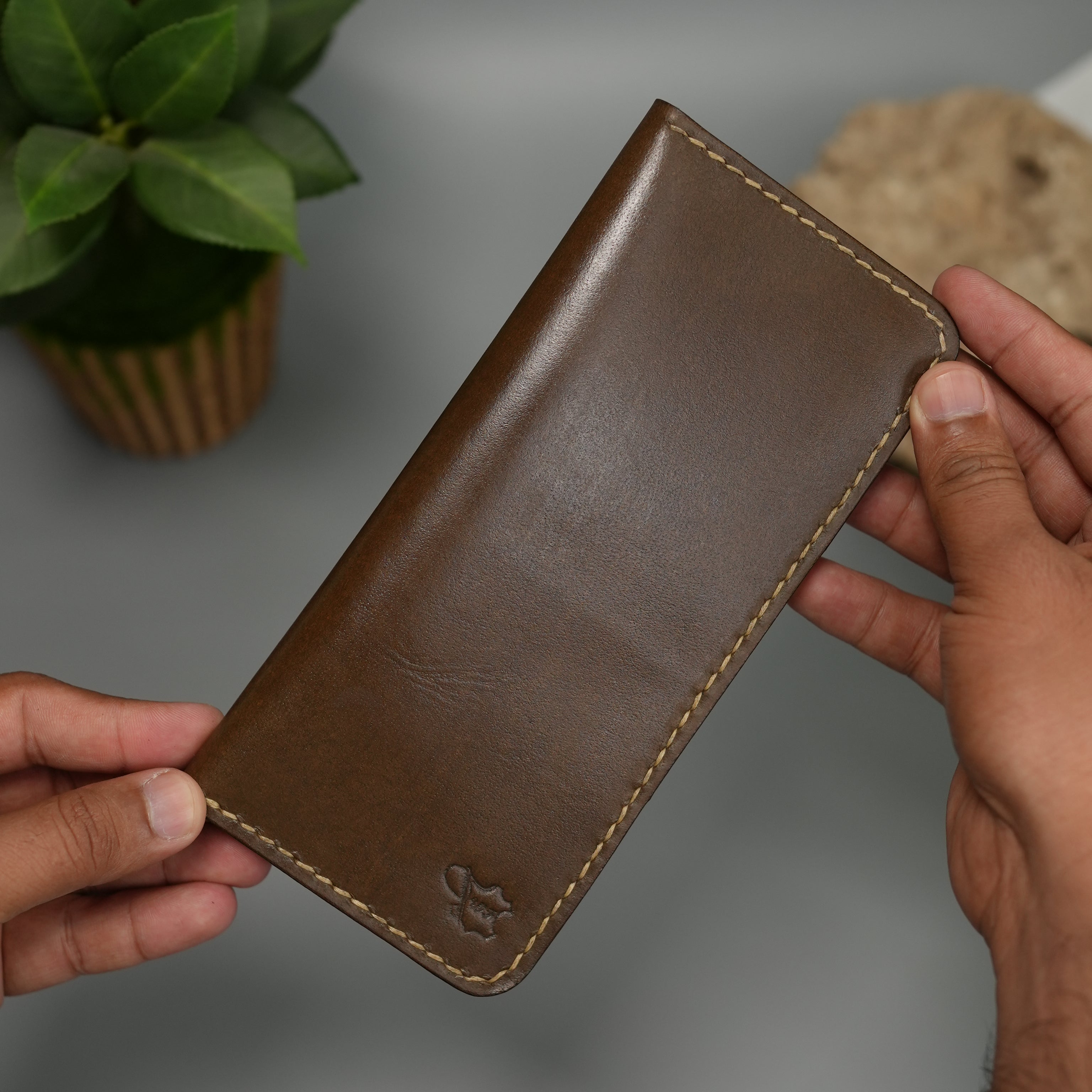 No. 94 Bifold Long leather wallet Brown Color