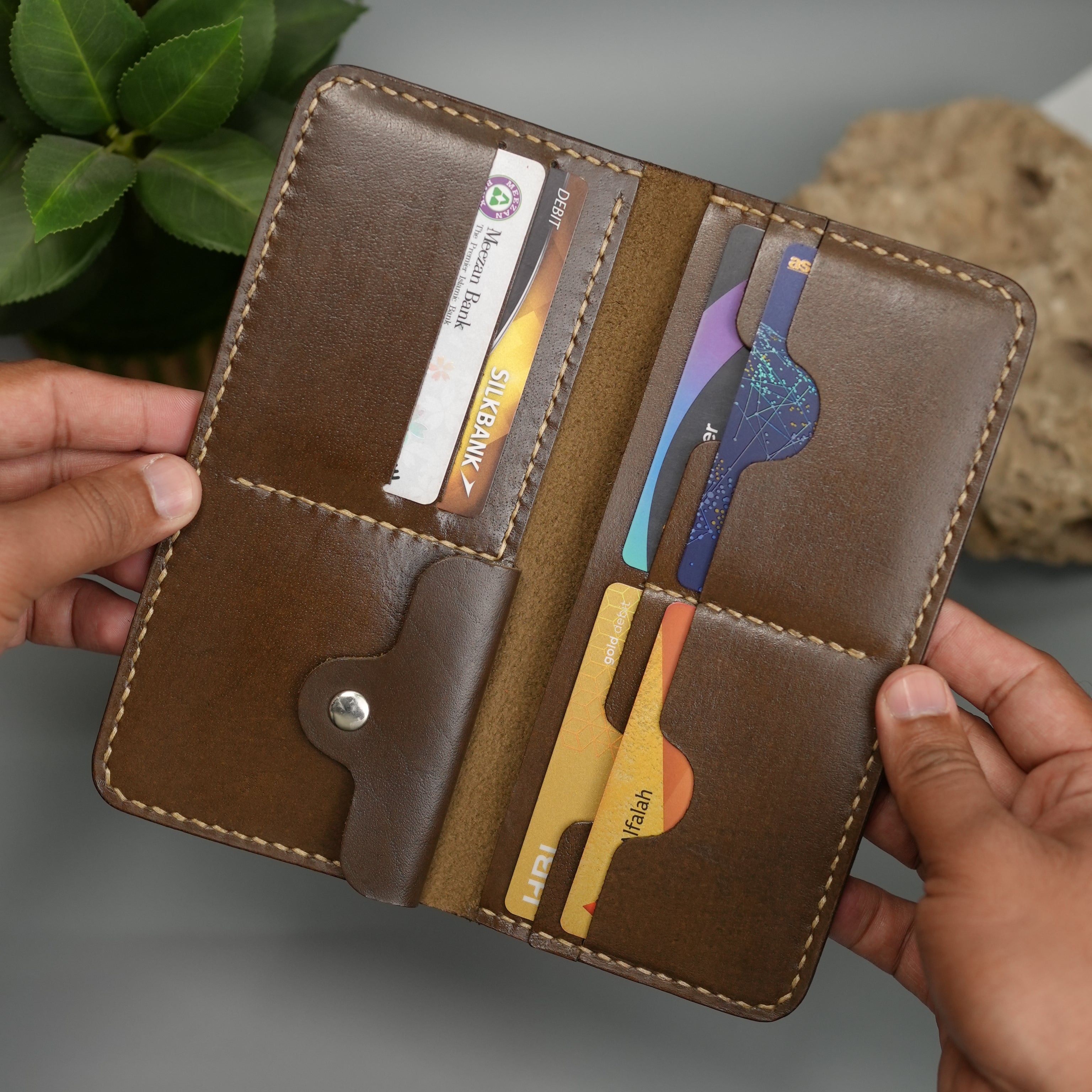 No. 94 Bifold Long leather wallet Brown Color