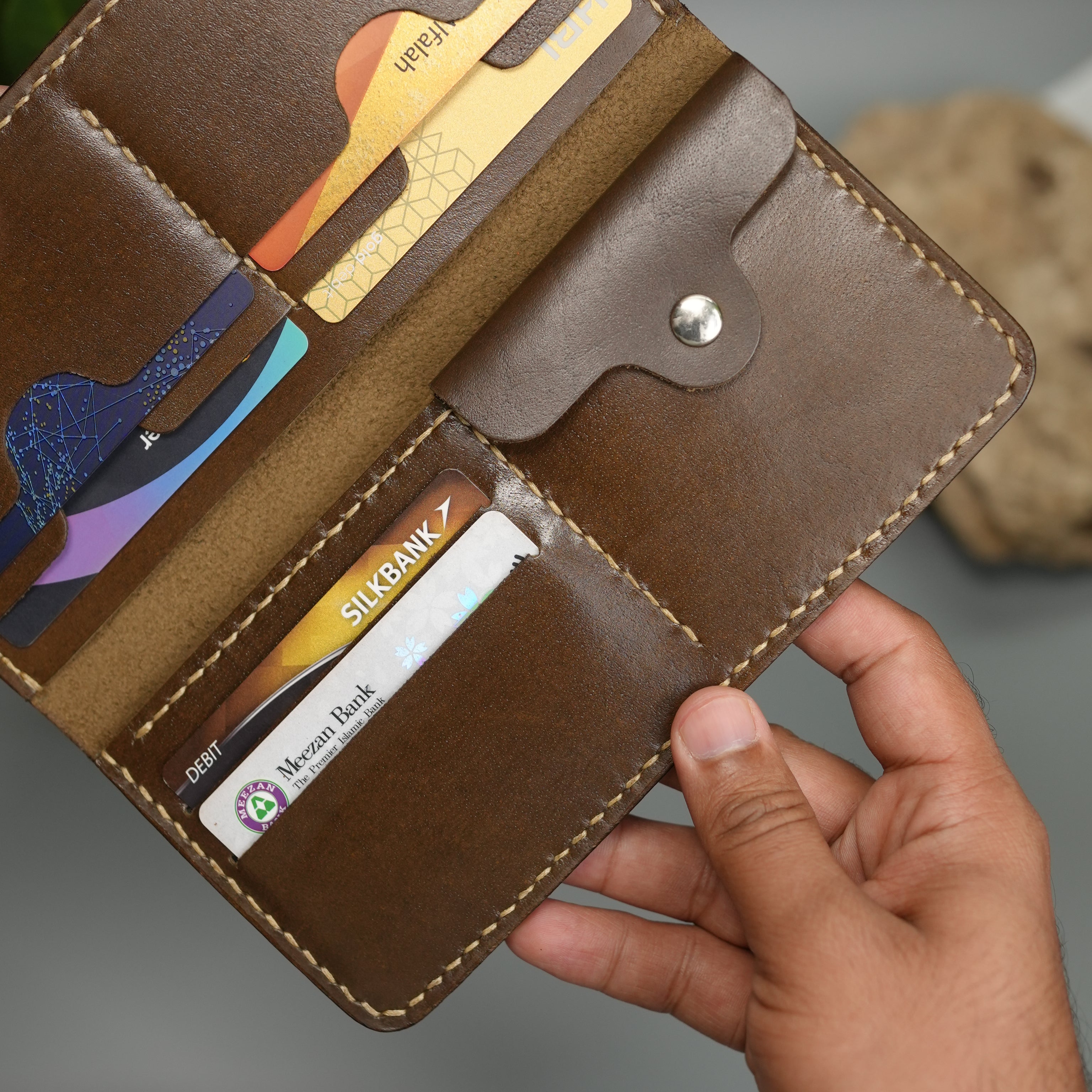 No. 94 Bifold Long leather wallet Brown Color
